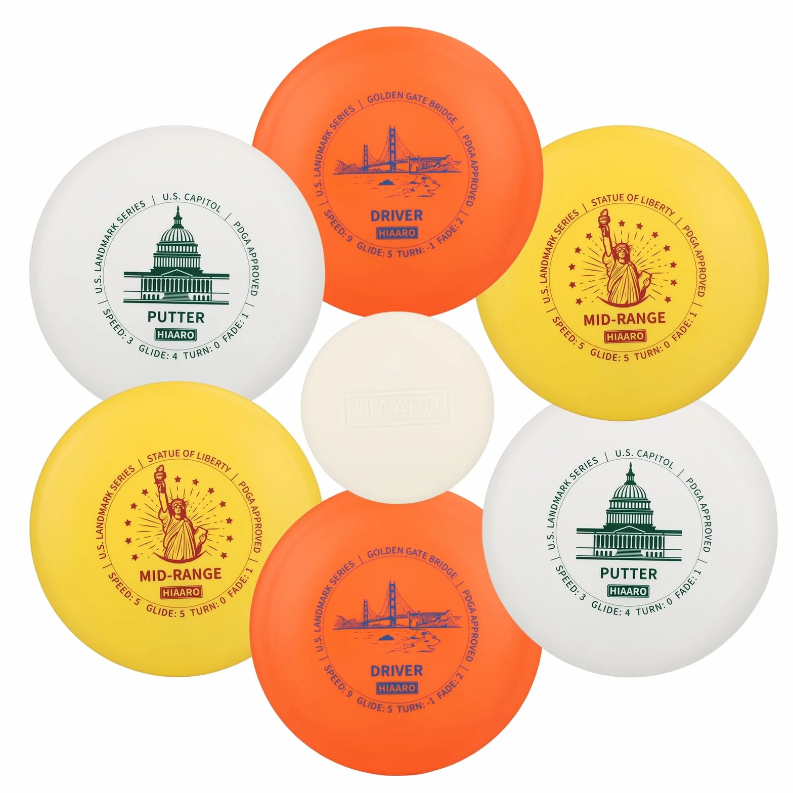 PDGA Juego de discos de golf – Driver, rango medio, putter para exteriores y patio