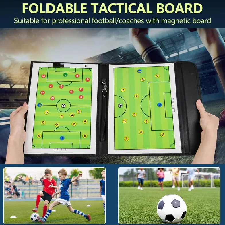 Flintronic Pizarra Táctica Fútbol Magnética Portátil Tablero Entrenamiento Entrenador con Imanes
