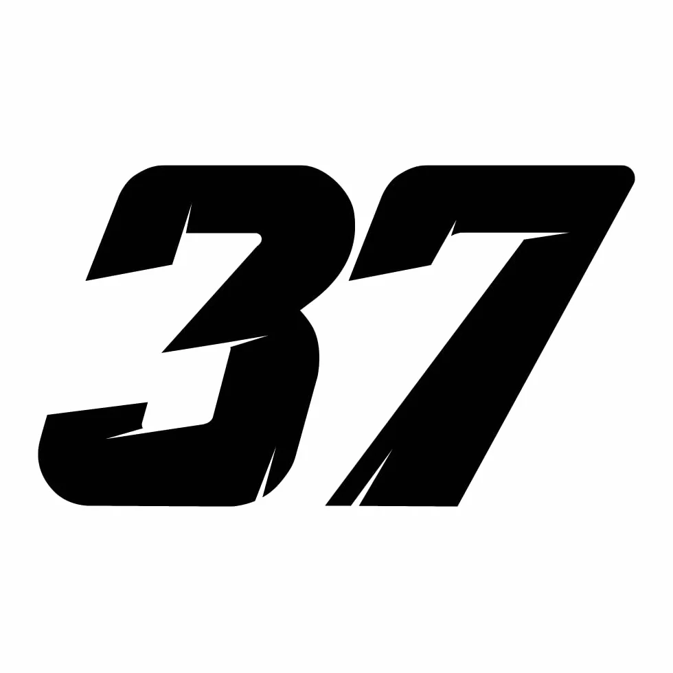 Pegatina de vinilo estilo racing número doble Pack 2 unidades Negro