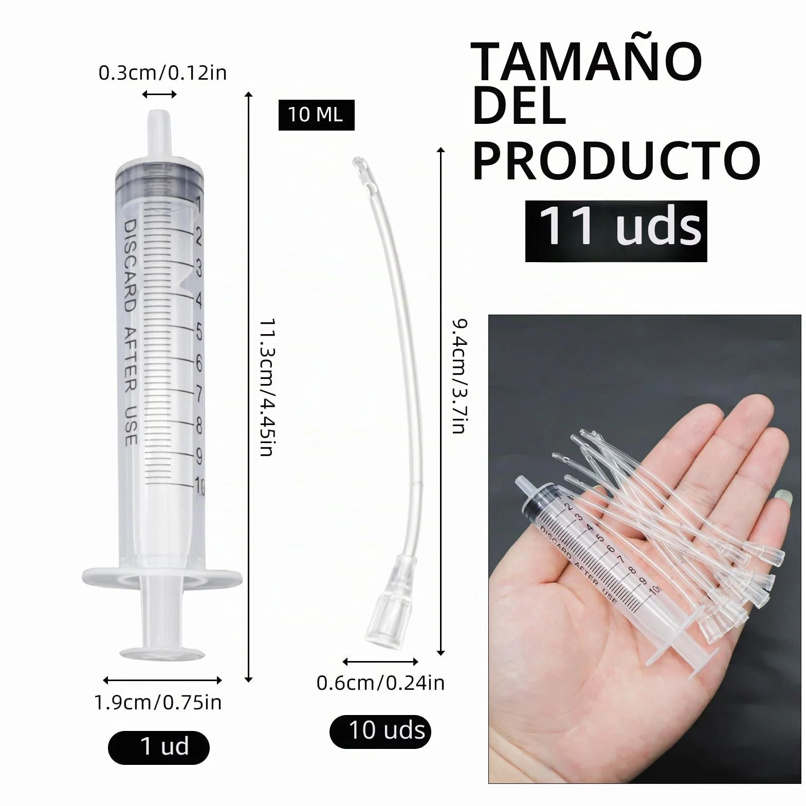 Jeringas de 10ml con 10 unidades de tubo, Set de alimentador para aves jóvenes, Jeringa con tubo, Accesorios para palomas, Disposición de pájaros bebé loros, Herramienta de alimentación manual, Para