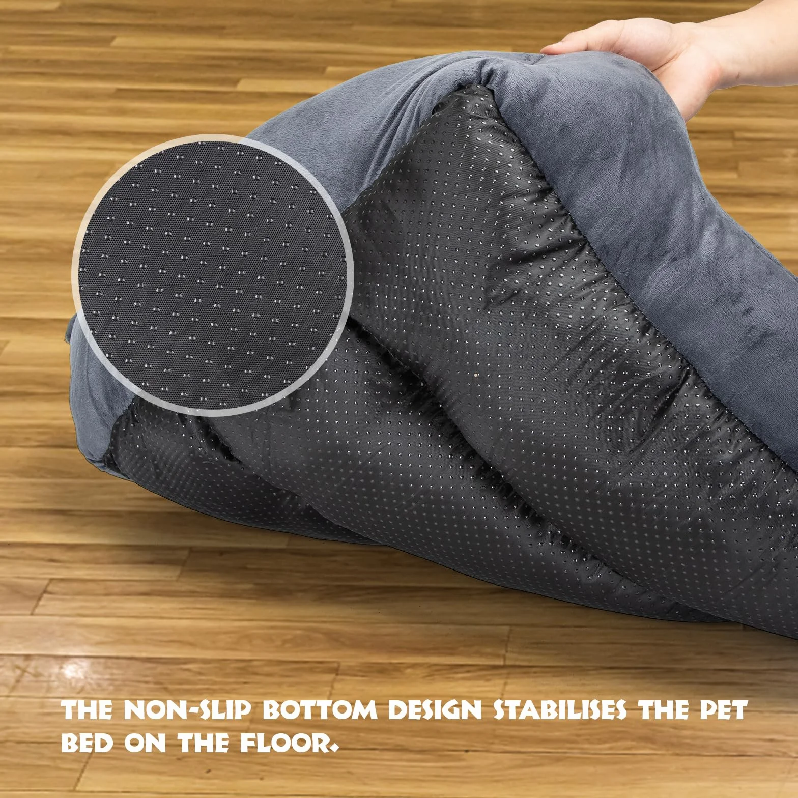 Nobleza Cama Perro Lavable, Cama para Perros Medianos Antideslizantes con Relleno de Fibras Super Suave, 67x57cm