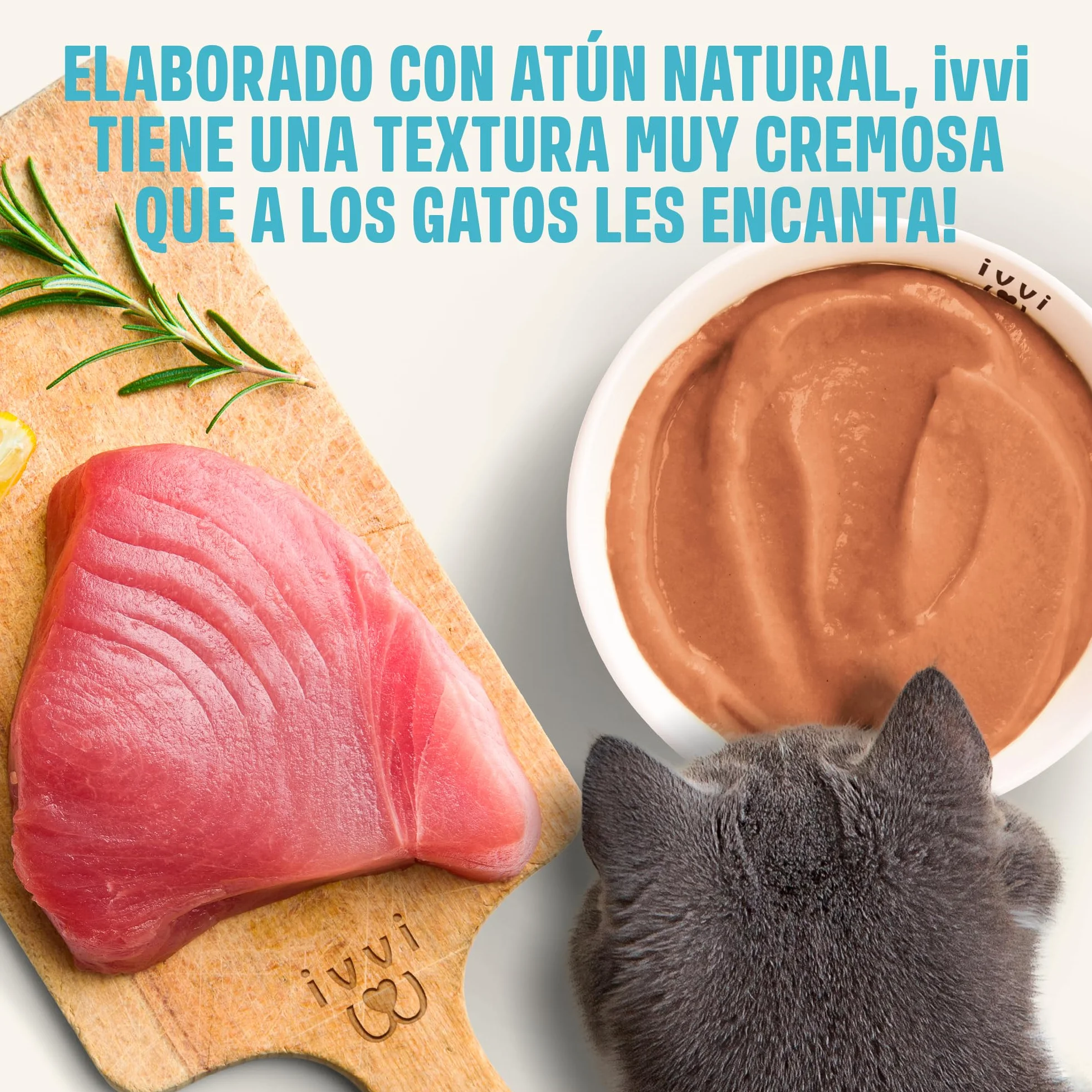 ivvi Esencia Multivitamínica para Gatos – Snack Cremoso con Atún Real – con Vitaminas B, Vitaminas A, D3 y E, Biotina, L-lisina, Magnesio y Mejillón de Labio Verde – 30 x 15 g