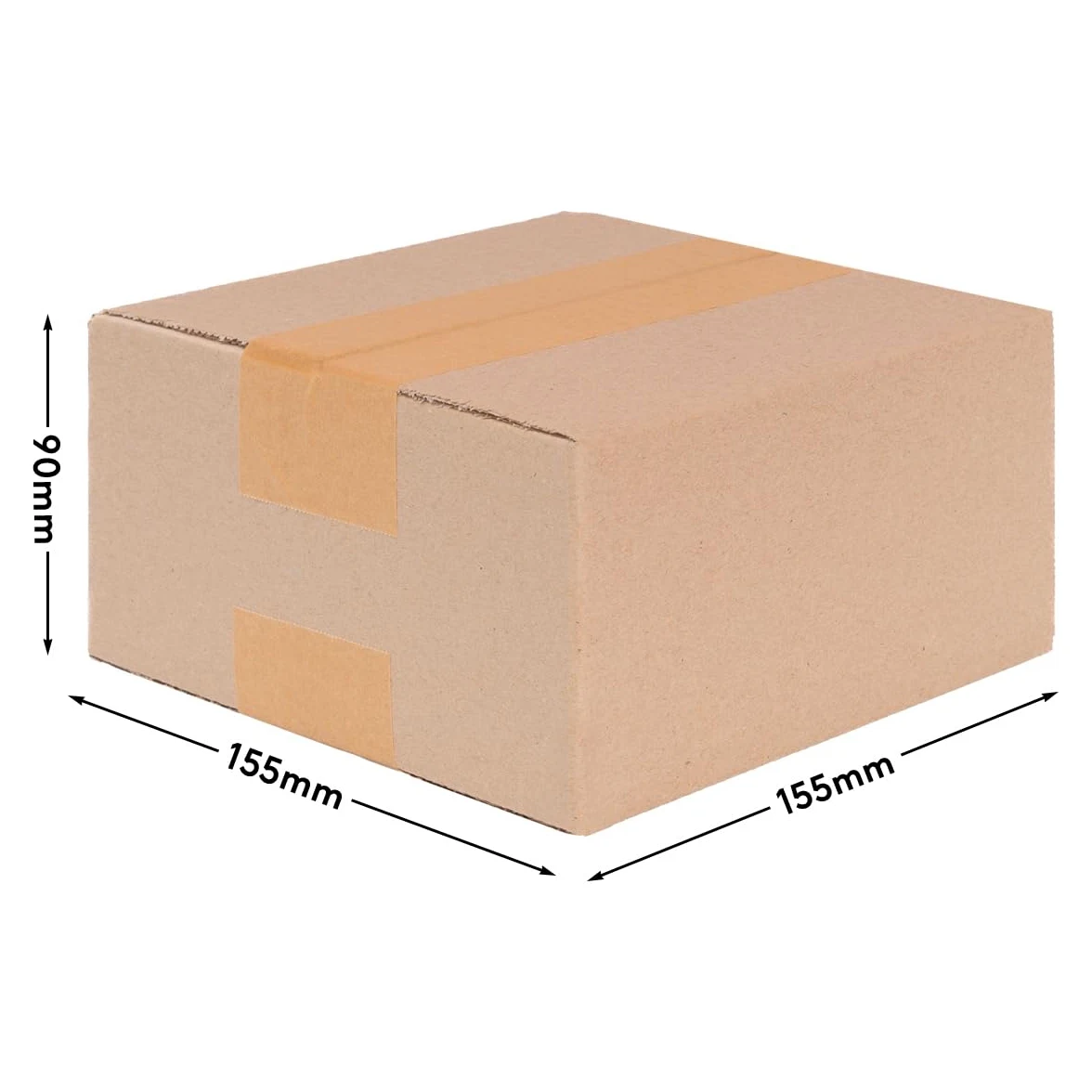 verpacking Cajas plegables 150 x 150 x 80 mm marrón KK 05 [tamaño y cantidad seleccionables] cajas pequeñas de canal simple (medidas exteriores 155 x 155 x 90 mm) 100 unidades