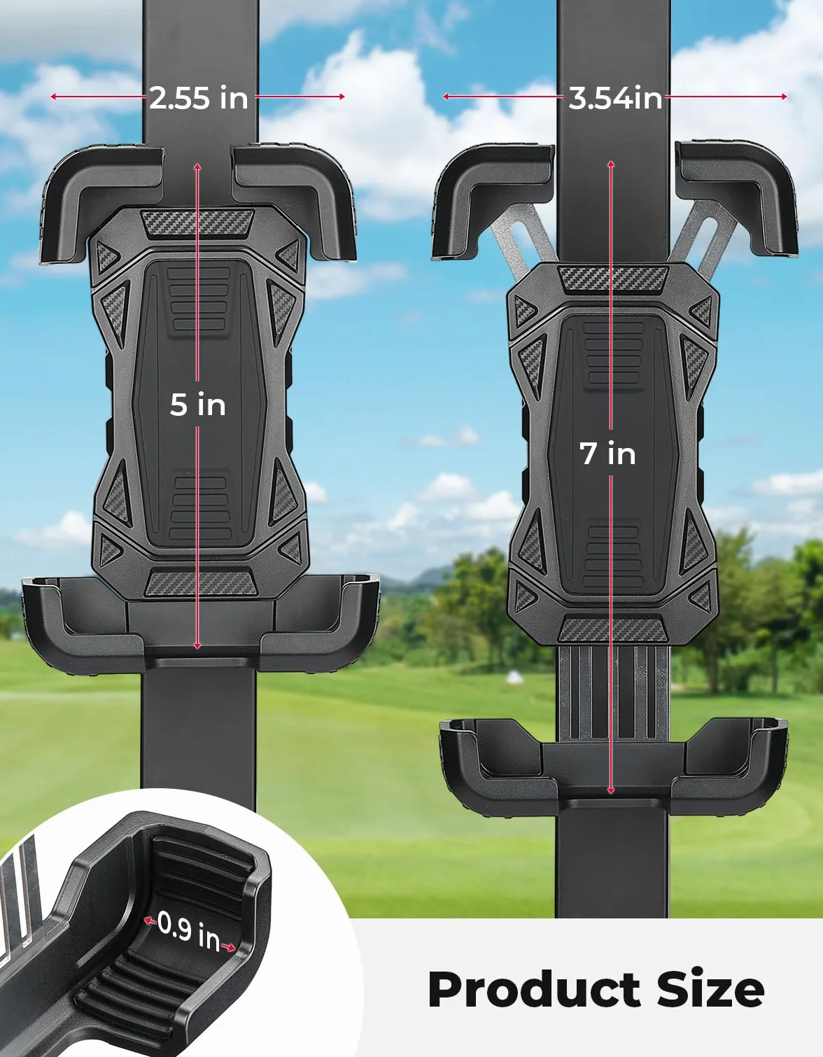 KEMIMOTO Soporte para teléfono móvil Golf Cart, giratorio 360°, absorción de impactos, magnético universal compatible con EZGO Club Car