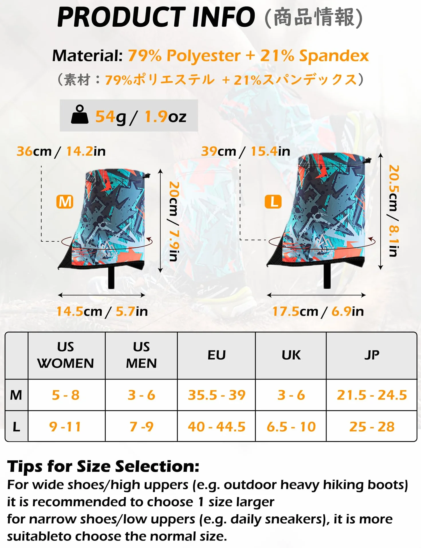 TRIWONDER Polainas Impermeable Transpirable para Zapatos Trail Gaiters Bajos Running Camping Montaña Senderismo