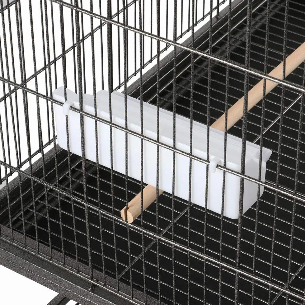 Yaheetech Jaula Grande para Pájaros, Mascota con Ruedas, Unisex, 52 cm x 79 cm x 132 cm, Hierro, Negro