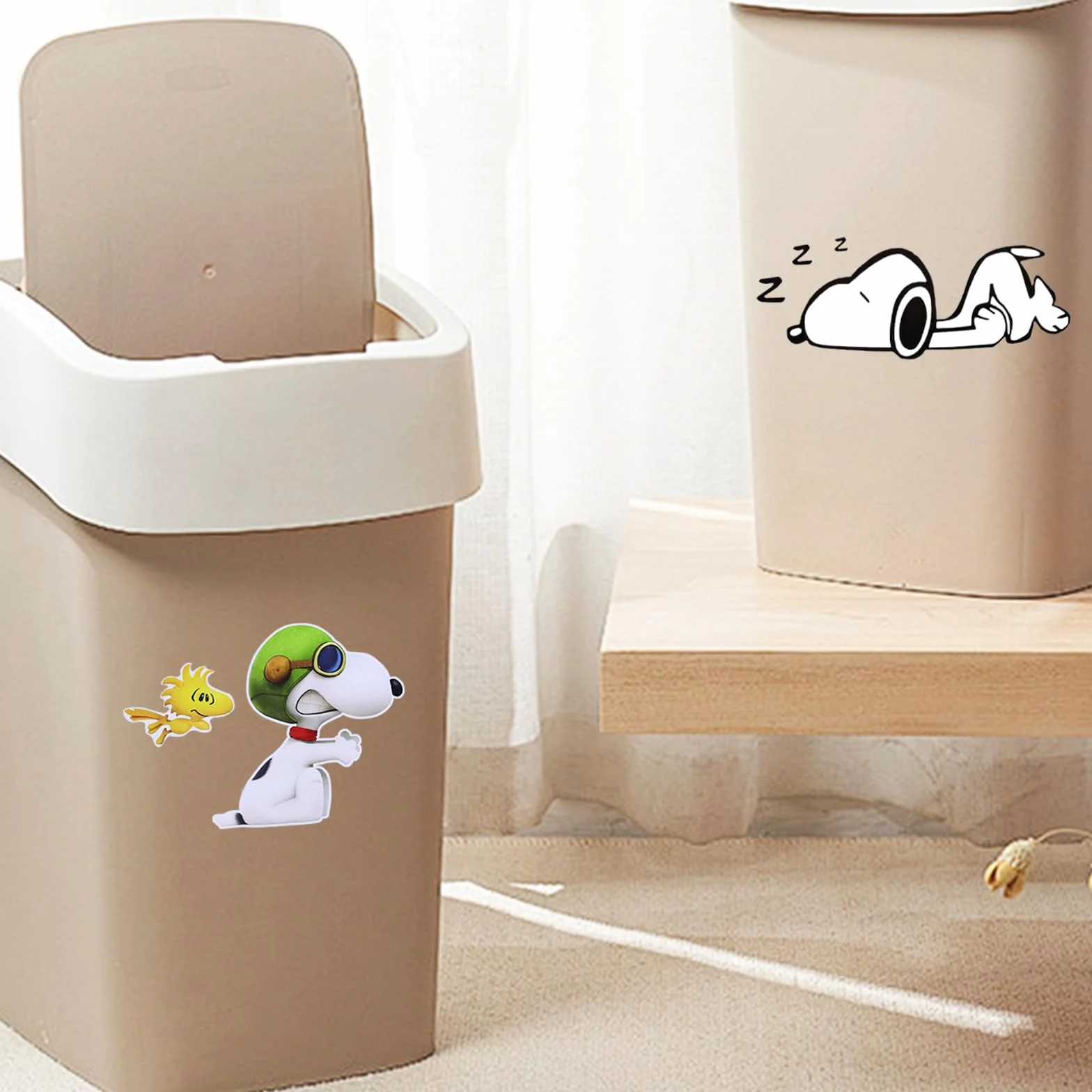 Pegatinas Peanuts 3 diseños impermeables 15x20 cm para coche Vespa portátil ventana
