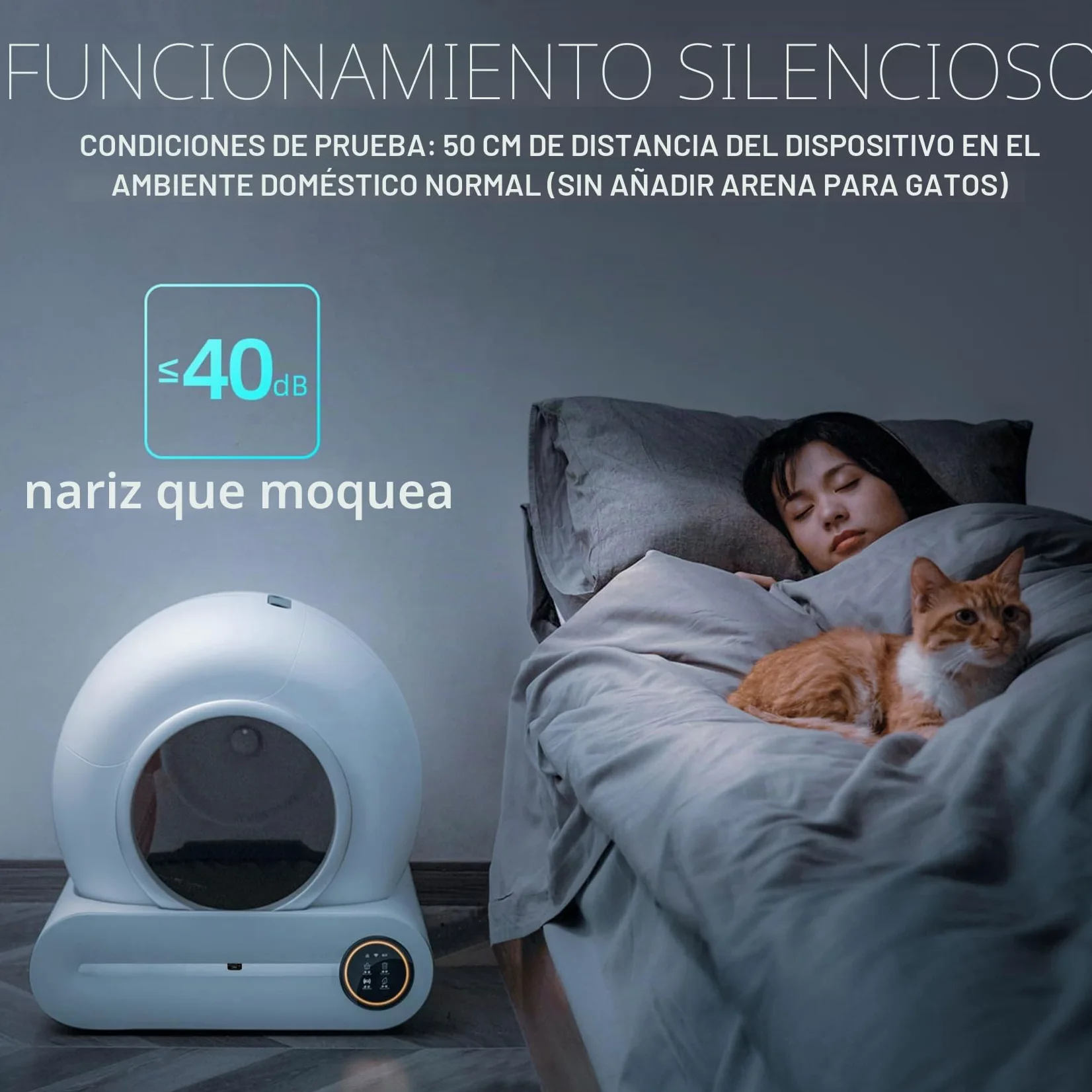 Arenero Gatos Autolimpiable, Arenero Automatico, 65L XXL | Desodorizante, Controlado por Aplicación, Cagadero Autolimpiable Grande, Adecuado para Varios Gatos