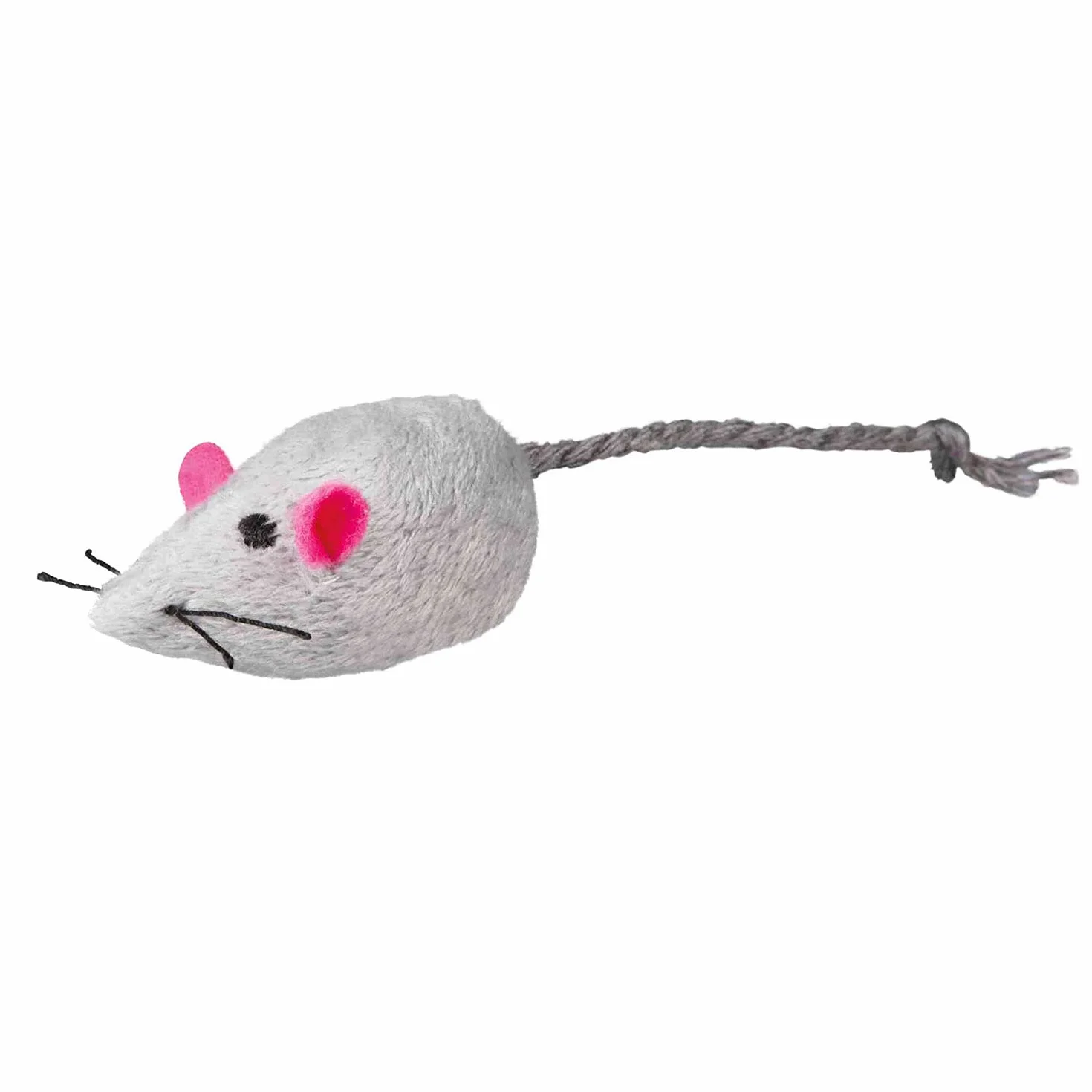 Trixie Peluche ratón con Bell para Gatos, 5 cm, Blanco/Gris, 2 Piezas