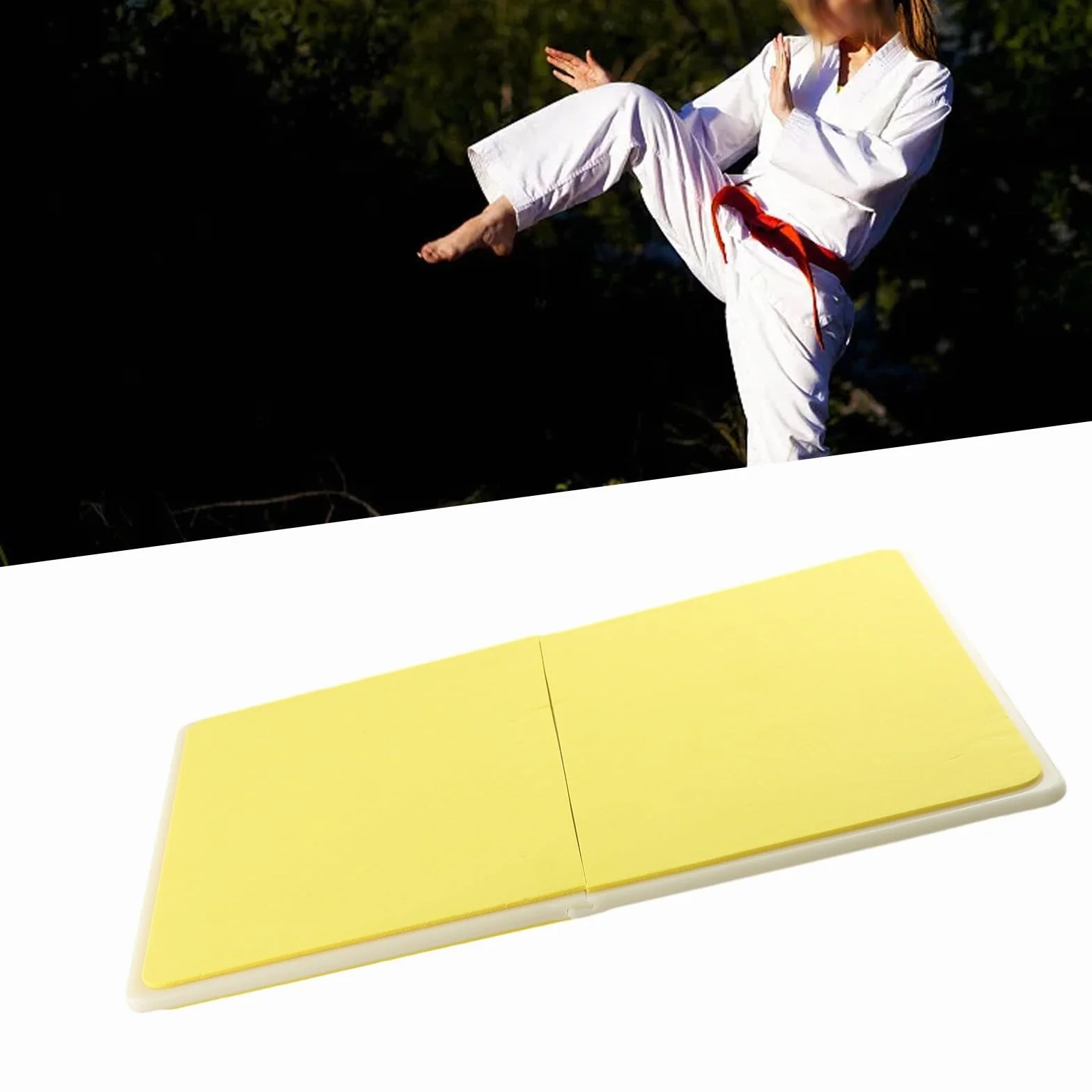 Tabla de rotura de taekwondo reutilizable 31 x 23 cm para niños y adultos amarillo