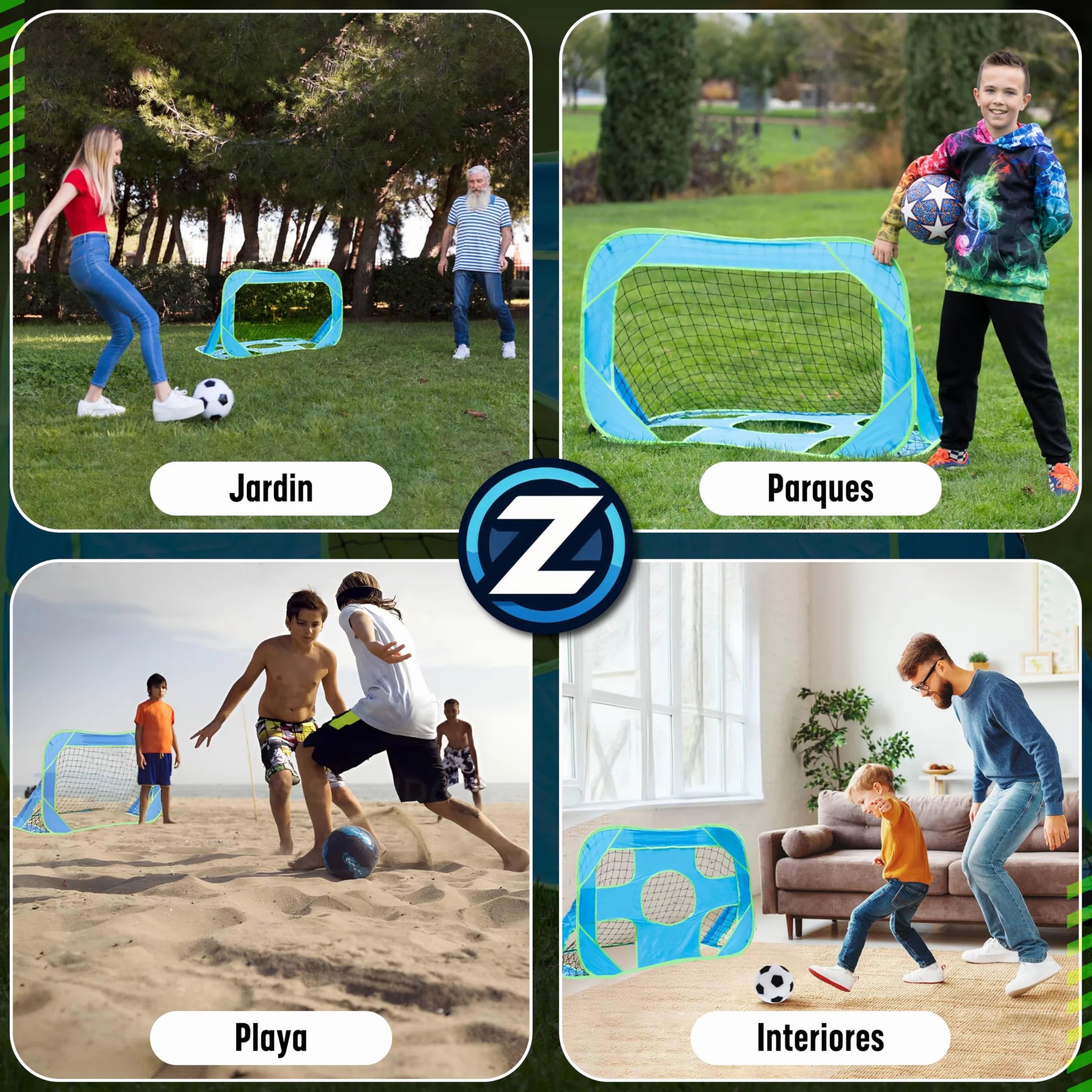 Porteria de Futbol Plegable para Niños 120x80x80 – Mini Porterias Compactas y Resistentes para Jardin y Entrenamiento
