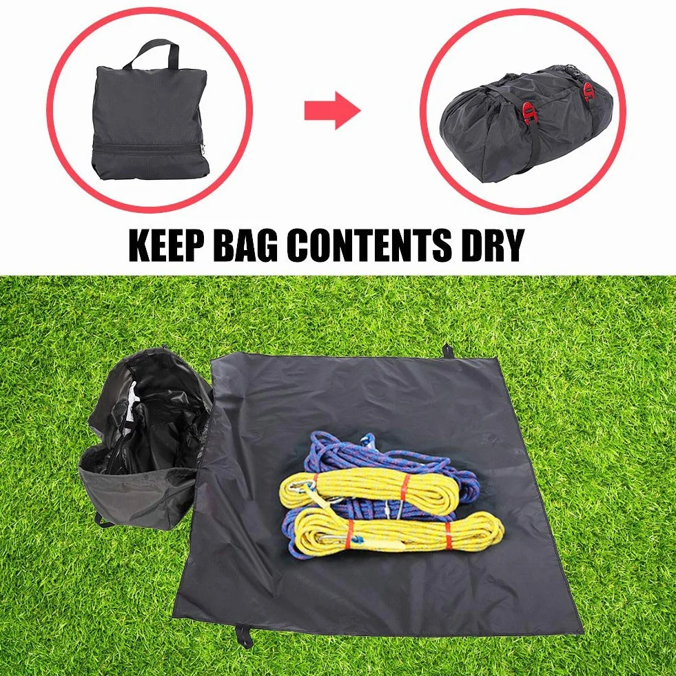 MAGT Bolsa de escalada Oxford Mochila con cuerda para montañismo al aire libre, Negro