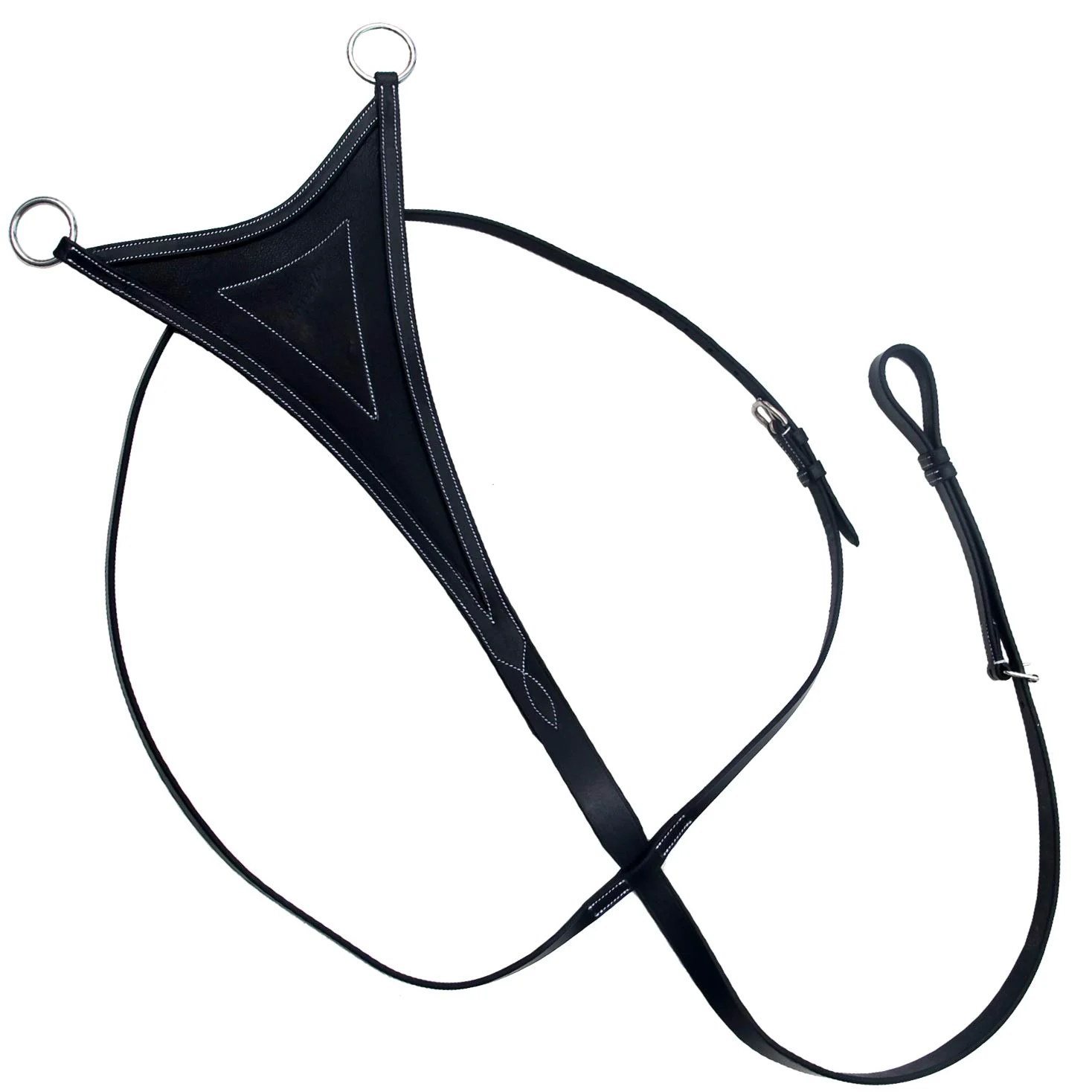 Exion - Babero suave para correr, martingala para caballos, accesorio de cuero ajustable para correr para saltar y entrenar, cuero curtido vegetal, negro, marrón, roble, pony, mazorca, matrimonial, de