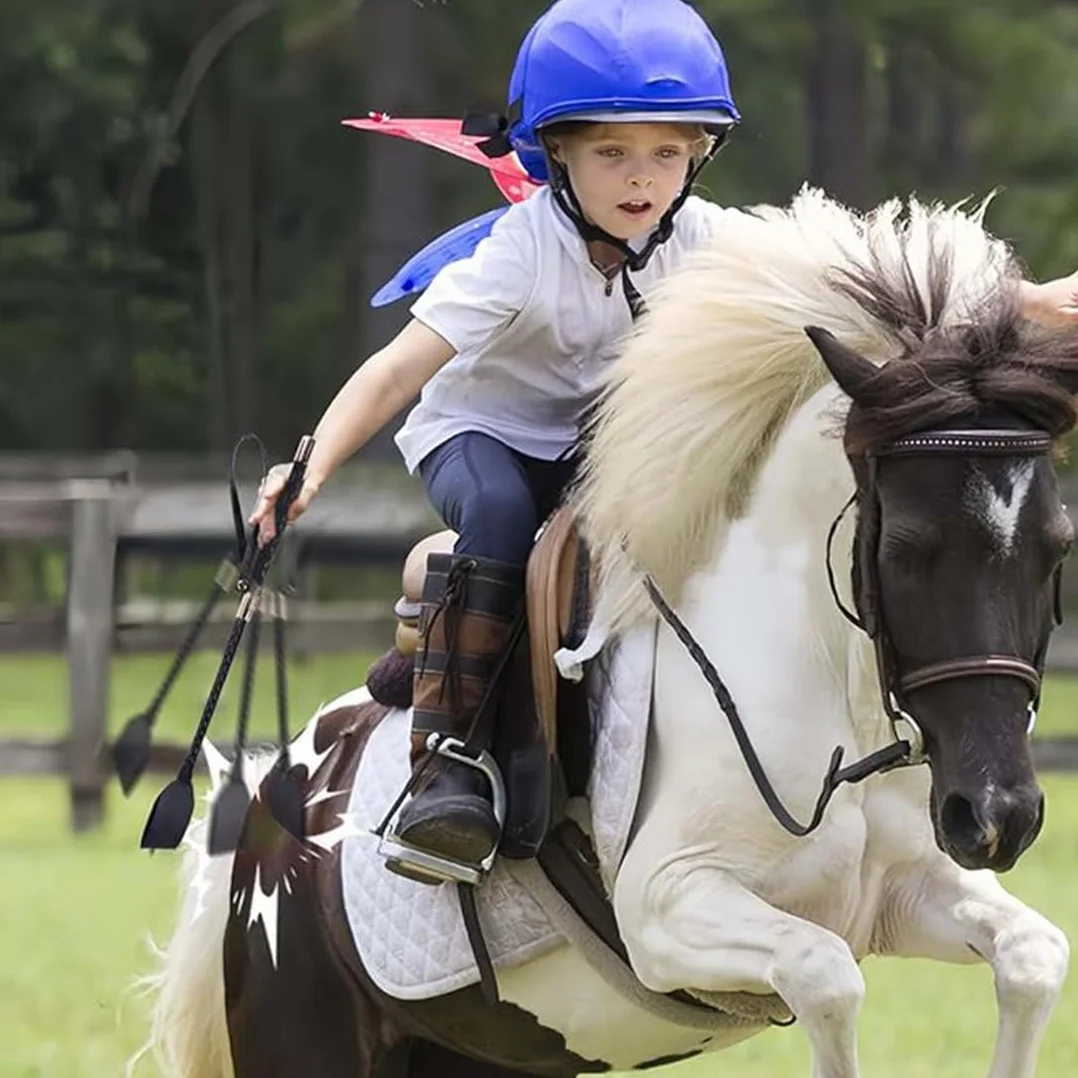 Látigo Para Montar A Caballo De Cuero Con Agarre Antideslizante, Fusta De Entrenamiento Estable Y Duradera