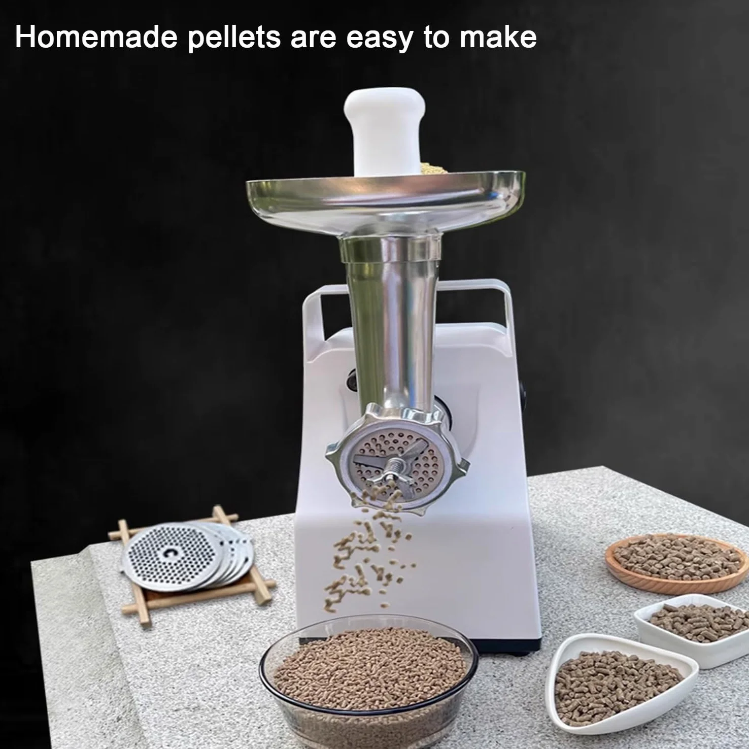 Máquina eléctrica de pellets de alimentación animal, incluye múltiples discos de molienda para la producción de alimentos para mascotas, ideal para gatos, conejos y pollos