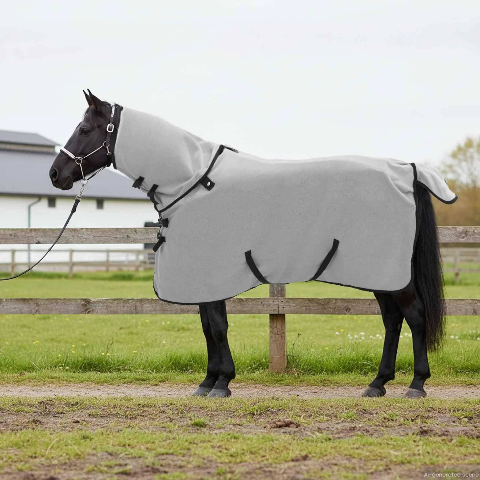 Manta para caballo gris claro y rosa, 95 cm, de poliéster, impermeable, acolchada, transpirable, para invierno, exterior, establo, paddock con ajuste ajustable y peso ligero