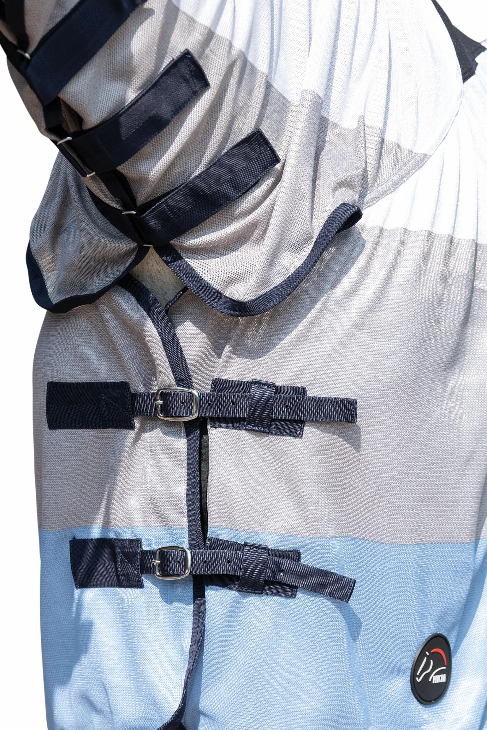 HKM Strong Manta anti-moscas con cuello Azul/Blanco/Gris 145