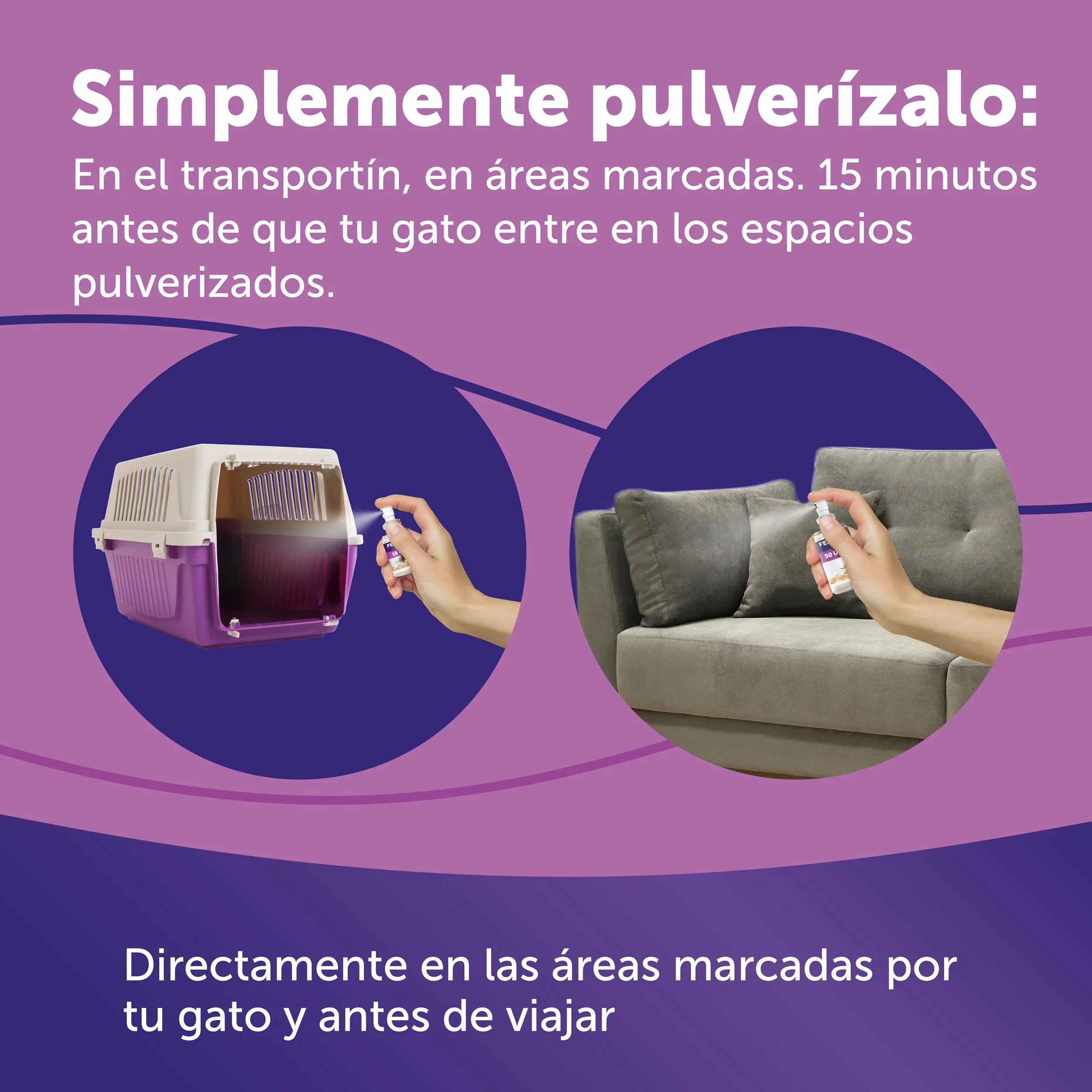 FELIWAY Classic Spray - Feromonas calmantes para gatos (60ml). Reduce los marcajes con orina y el estrés durante los viajes en transportín. Recomendado por veterinarios.
