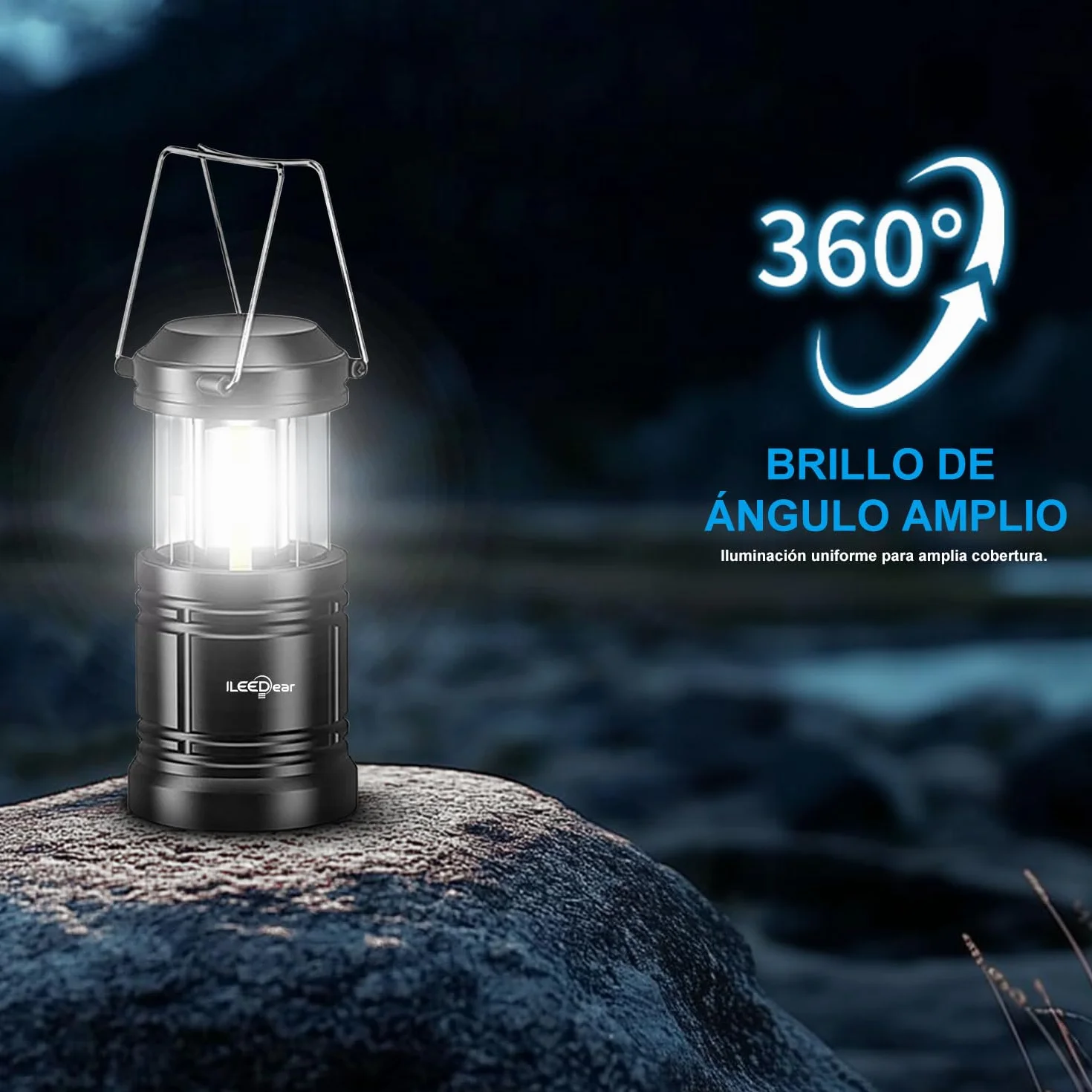 Linternas LED recargables plegables para camping emergencia huracán negro