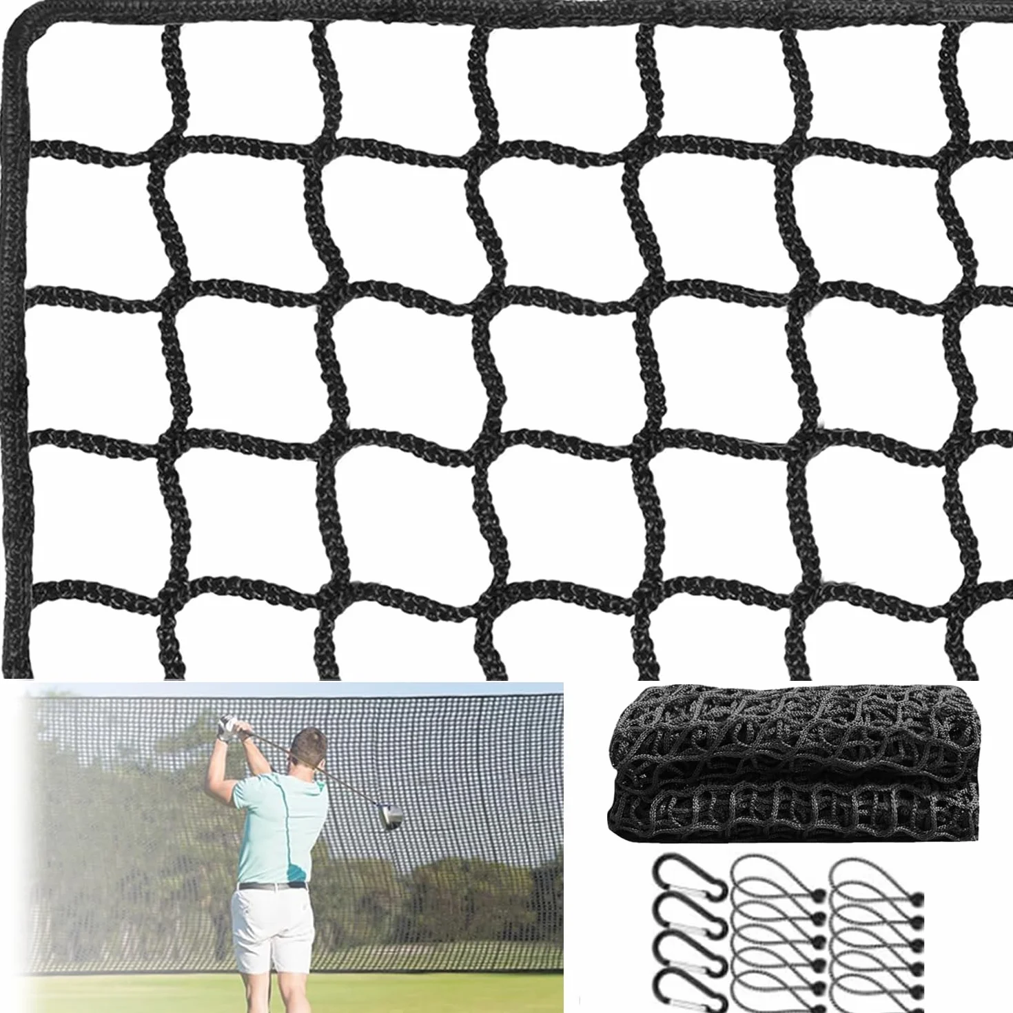 Red Porteria 5x3m Poliéster Alta Densidad 3mm Golf Béisbol Hockey