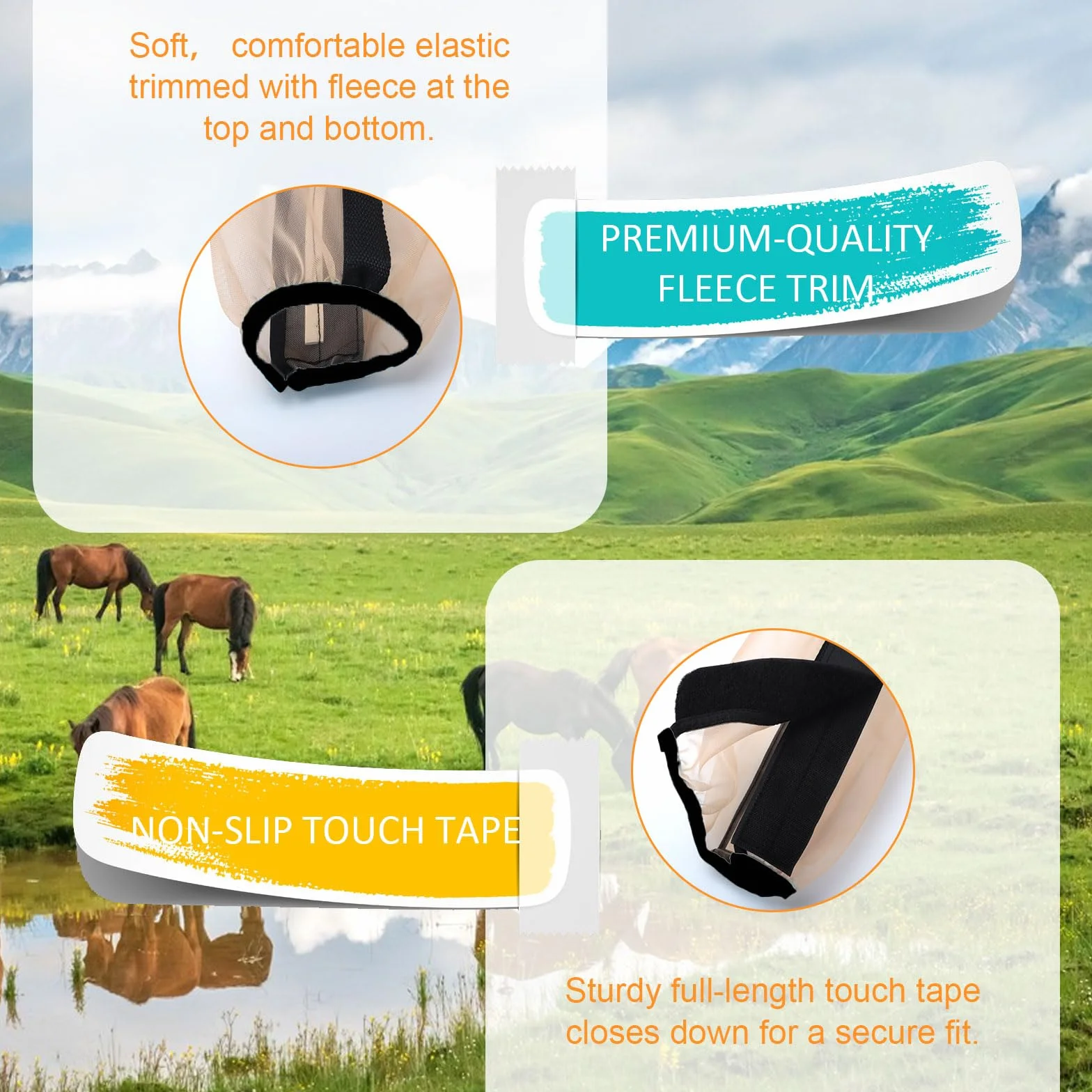 Fundas antimosquitos para patas de caballo, talla universal, malla fina transpirable