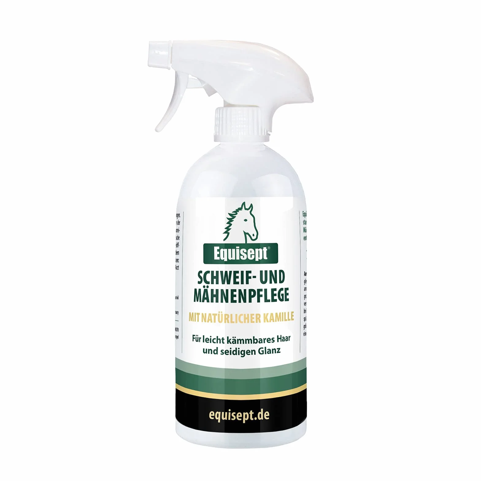 Equisept Cuidado de la Cola y la Melena, 500 ml, con Aceite de manzanilla Natural, Spray de Cola y Spray para Melena para Caballos, Brillo de Pelo Sedoso, fácil de peinar, sin dopaje