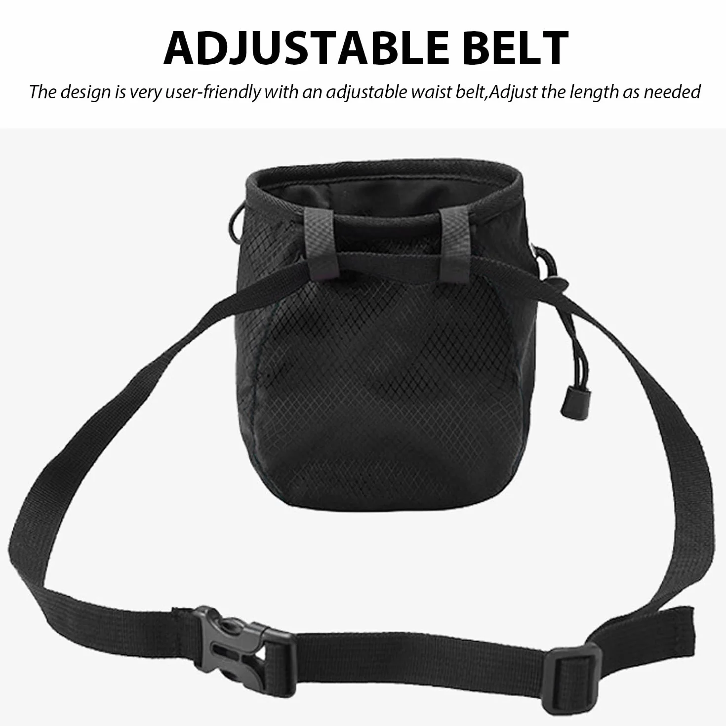 SLEEKEE Bolsa de Tiza Negra para Escalada con Hebilla de Metal, Equipo de Escalada Ajustable