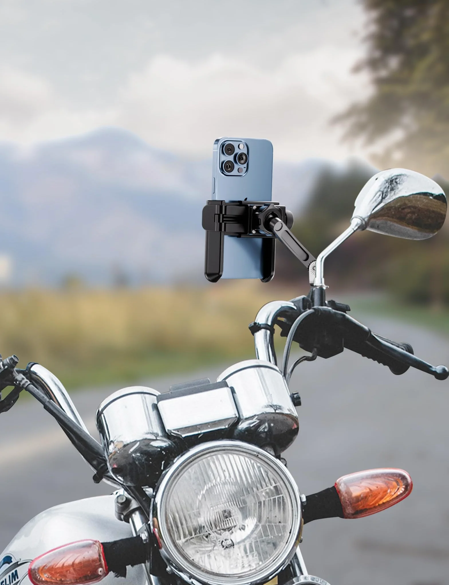Grefay Soporte Móvil Moto Scooter Desmontaje Rápido 1S 360° Giratorio para Teléfonos 3.5-7.0 Pulgadas