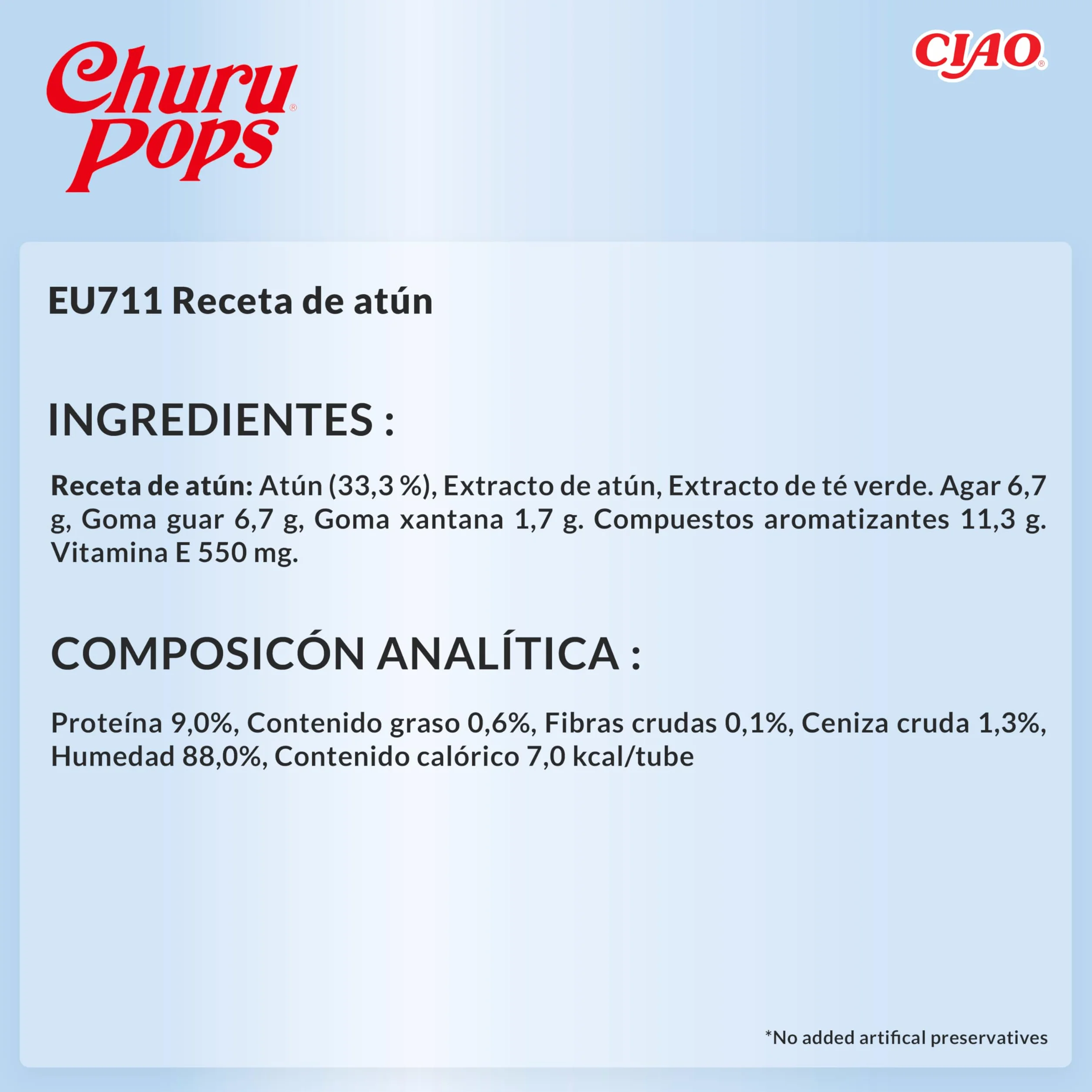 INABA Churu Pops Gatos - Deliciosos Snacks con Sabor a Atún - Golosinas en prácticas porciones - Saludables, sin Conservantes ni Colorantes Artificiales - Pack de 60g (4 x 15g)