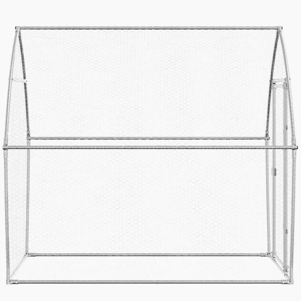 Jaula para pollos de acero galvanizado, estable gallinero exterior, gran recinto para aves de corral para gallinas, patos y animales pequeños, recinto al aire libre para el jardín, 200 x 105 x