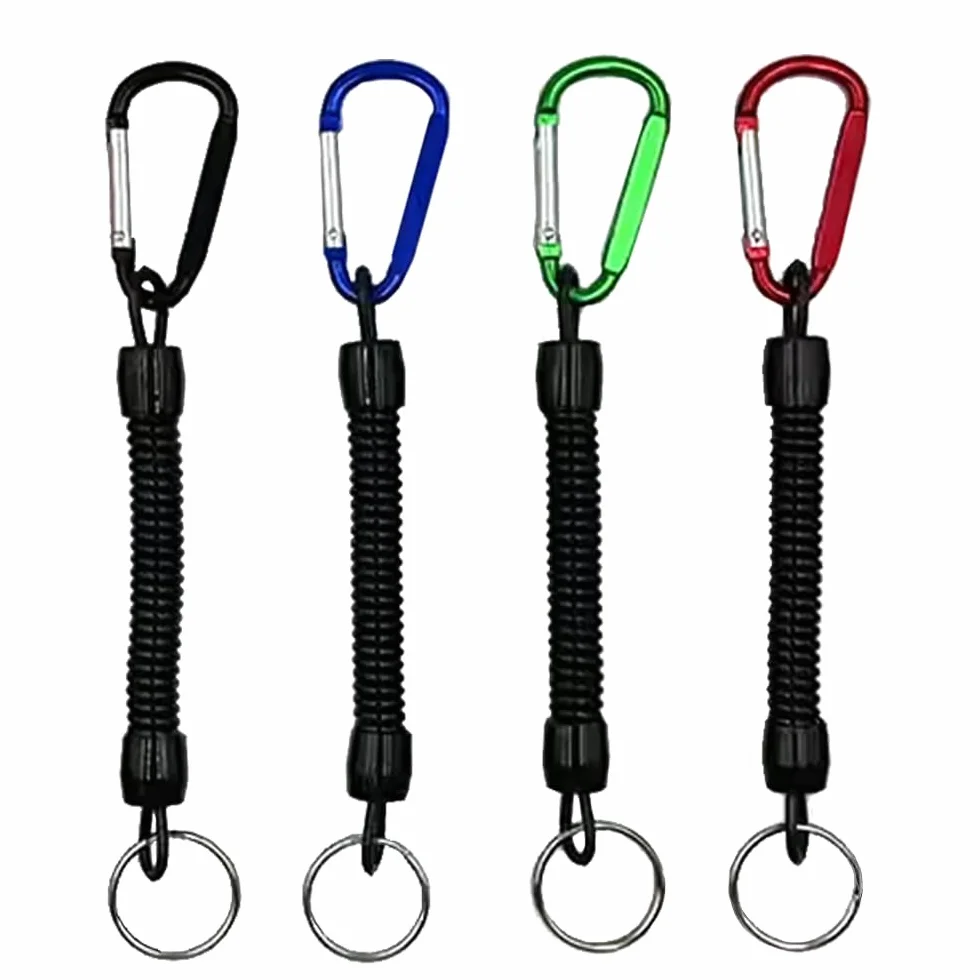 Spirales Retráctil de Seguridad Llavero Elástico Cordón de Pesca Robusto Anti-Pérdida para Llaves Cuerdas Extensibles para Canotaje, Kayak