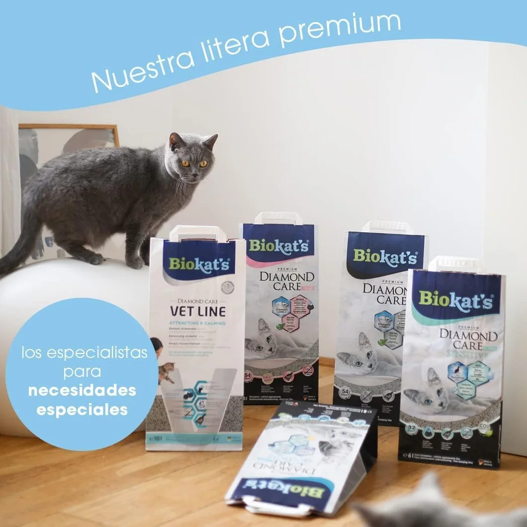 Biokat's Diamond Care Fresh, con fragancia - Arena fina con carbón activo y aloe vera 1 saco (1 x 10 l)