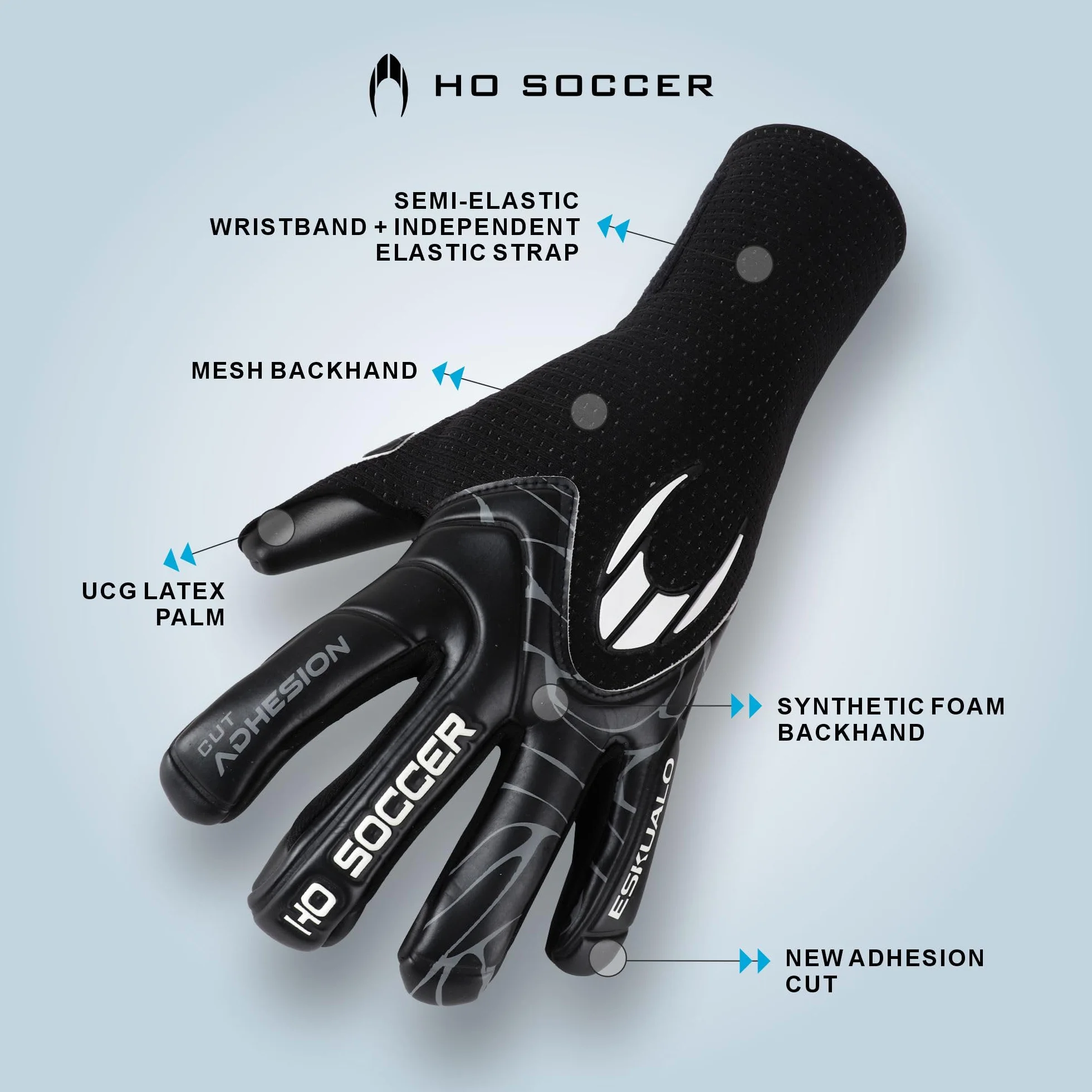 HO Soccer ESKUALO Blackout Guantes de Portero