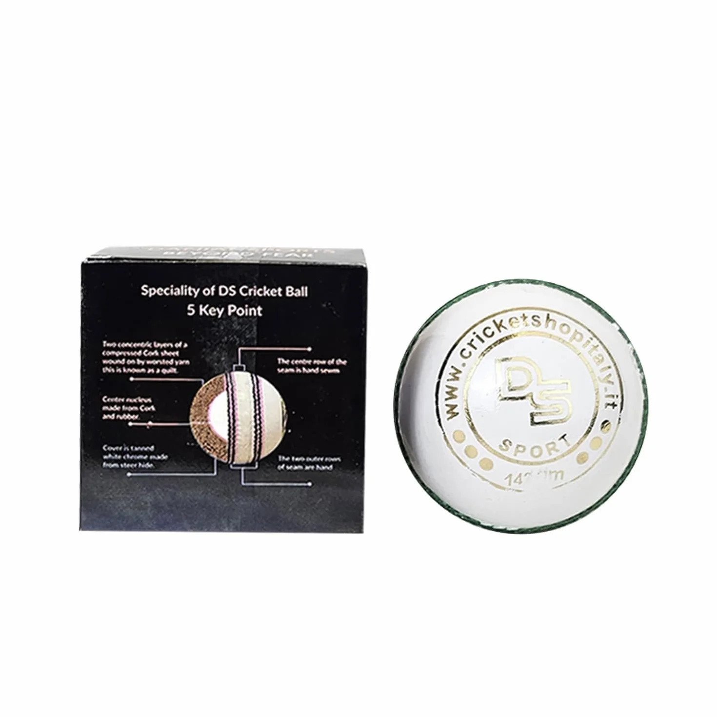 Pelotas de críquet blancas grado A 156 g 1 unidad