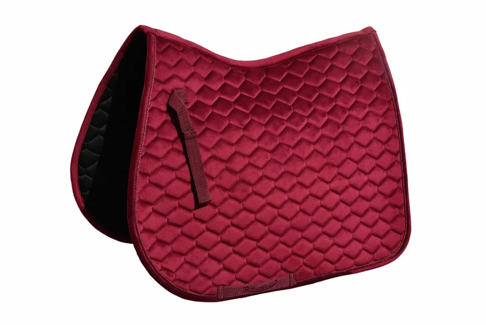 Rhinegold Velvet Hexagon GP - Almohadilla para sillín, Color Burdeos