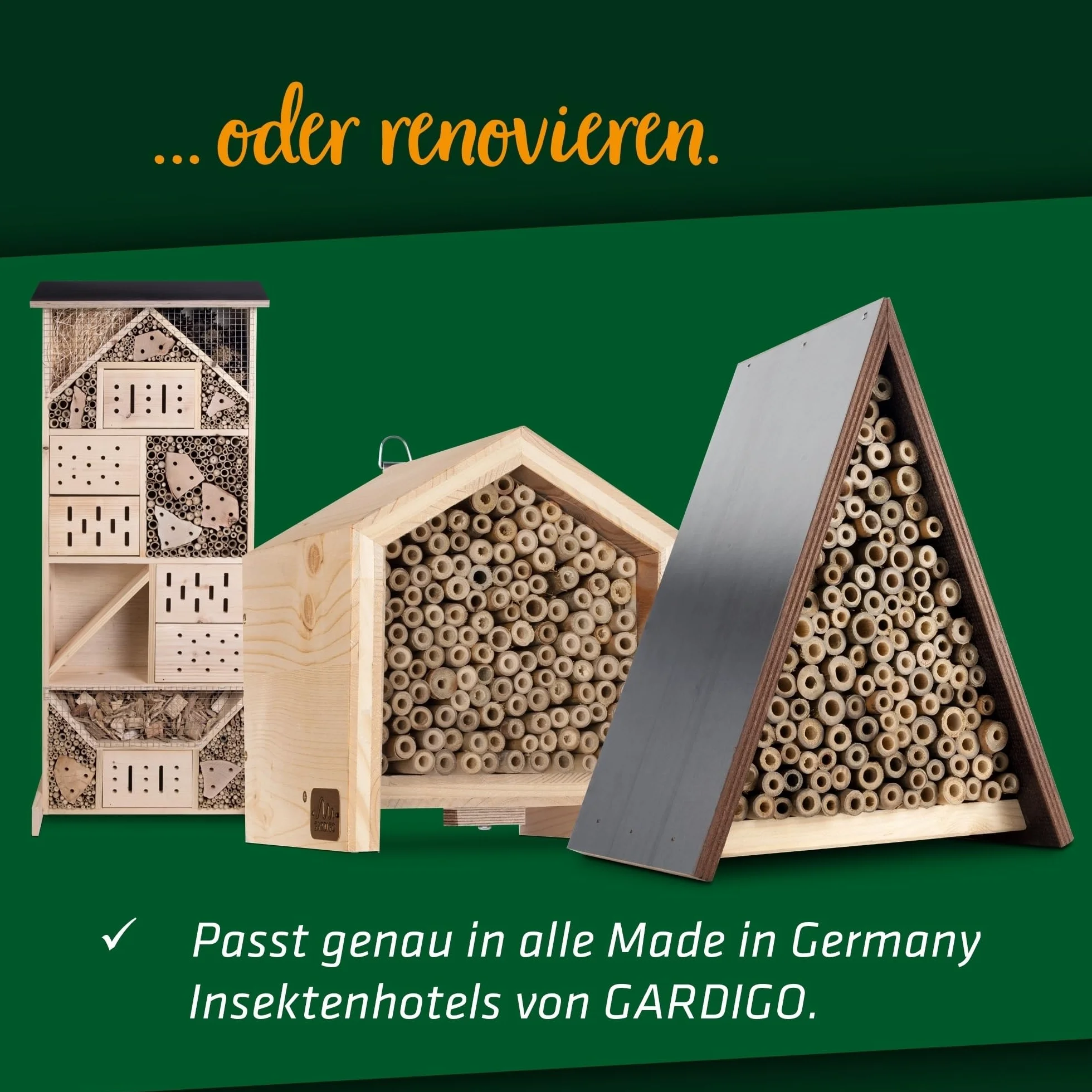 Gardigo® Paquete de 150 I Tubos de Bambú Premium I Relleno para Casa de Bichos, Casa para Abejas, Hotel de Insectos, Casas para Mariposas I Seguros para el Medio Ambiente