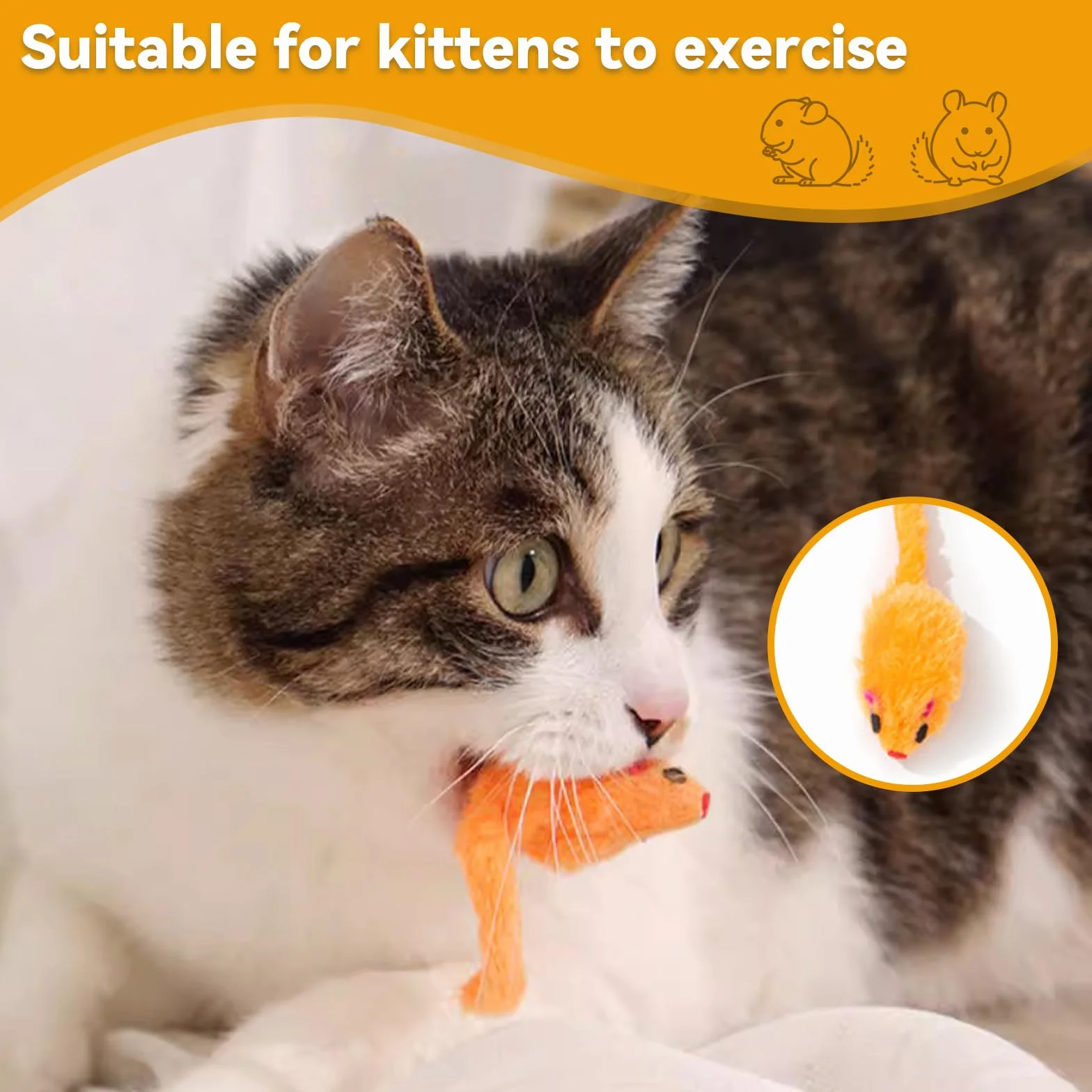 12 Piezas Ratones de Juguete,Color Aleatorio Peluche Ratones Juguetes, Ratón Gato para Gatitos, Interactivo de Hierba Gatera, para Gatito de Interior Jugando y Masticando