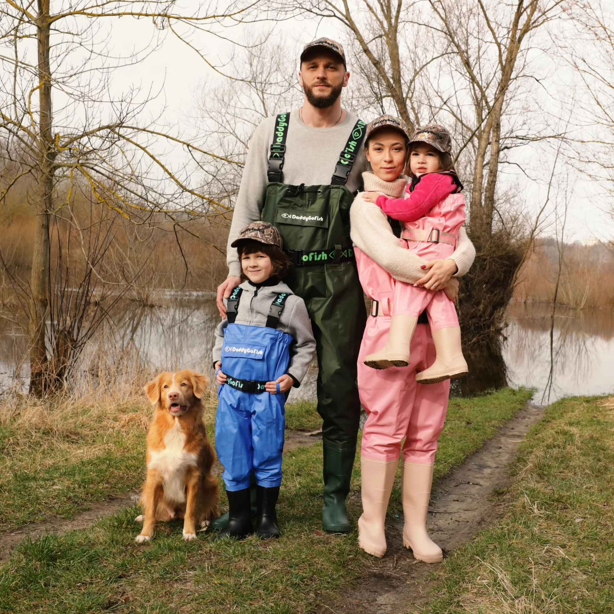 DaddyGoFish Vadeadores de Pecho para Pesca y Caza con Bolsillo y Colgador