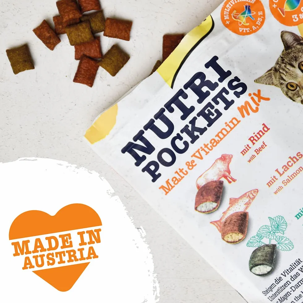 GimCat Nutri Pockets Snack crujiente para gatos con malta y vitaminas, 150 g