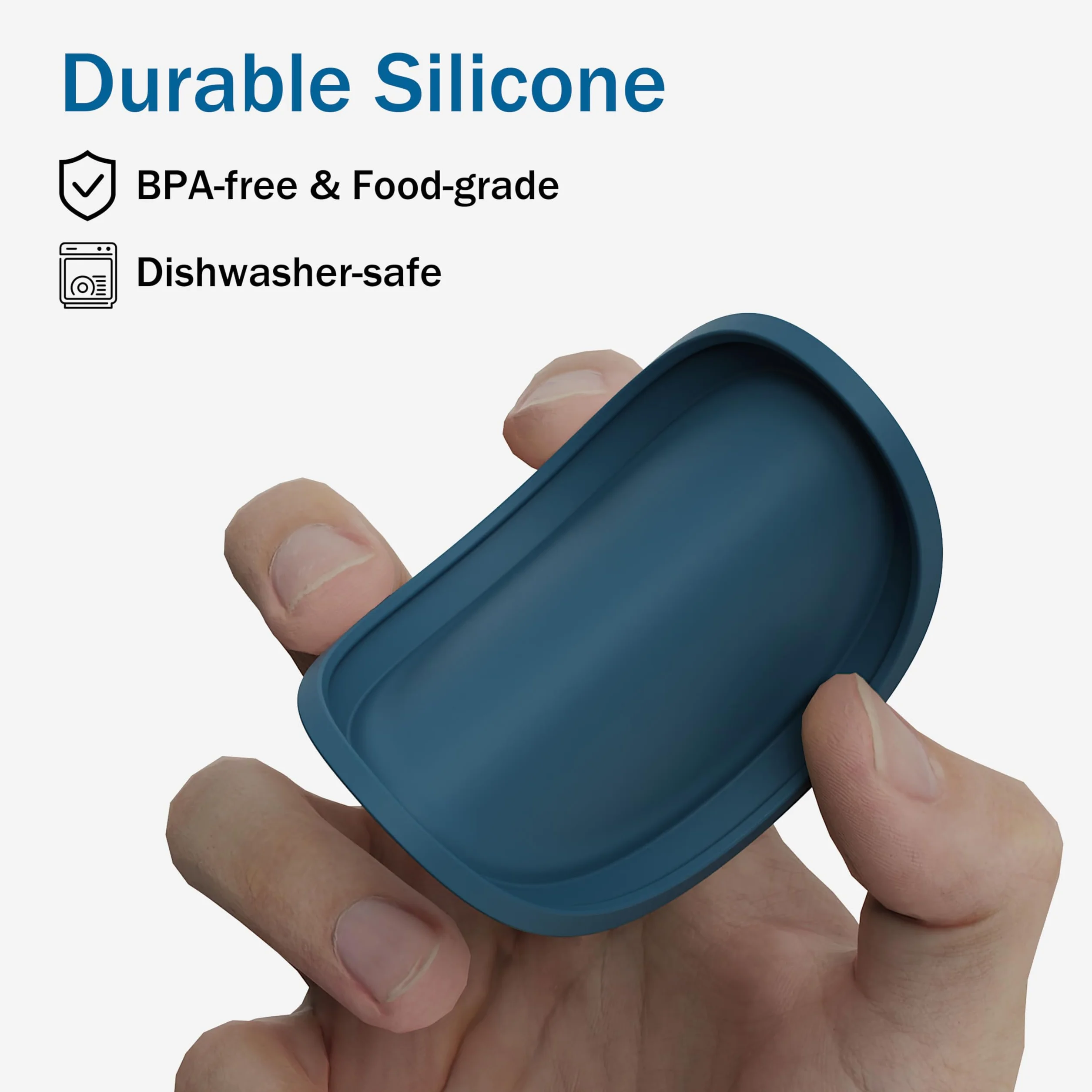 OHMO Tapas de latas para comida para perros, 75 mm, tapas de silicona para latas de alimentos para animales, 400 g, sin BPA, azul oscuro y azul claro, juego de 2