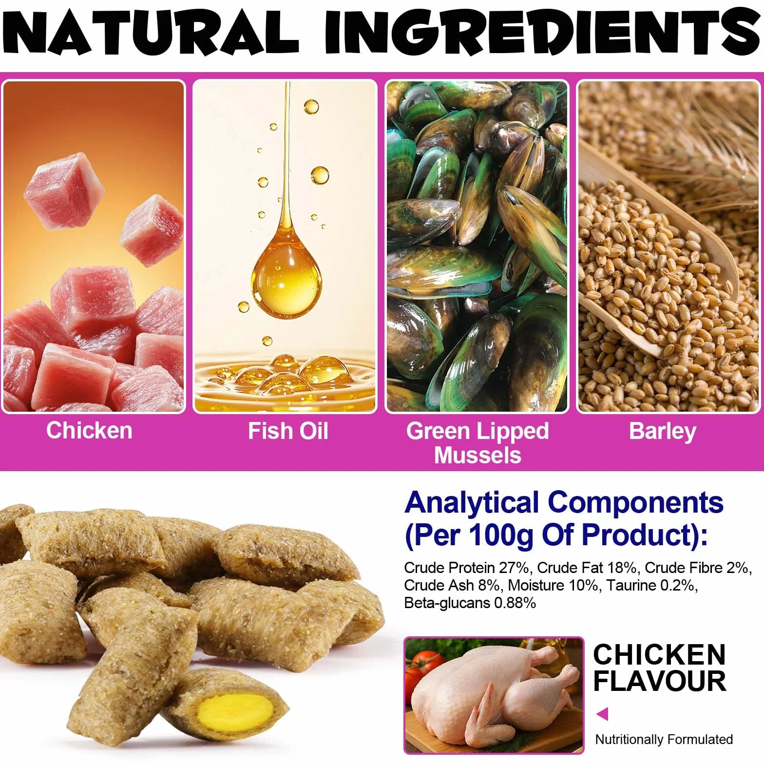 Vitaminas Esenciales Diarias para Gatos - Snacks Masticables Multivitamínicos 15 en 1 con Taurina, Ácidos Grasos Omega, Prebióticos y Mejillón de Labio Verde para Apoyo Inmunológico, Digestivo y Artic