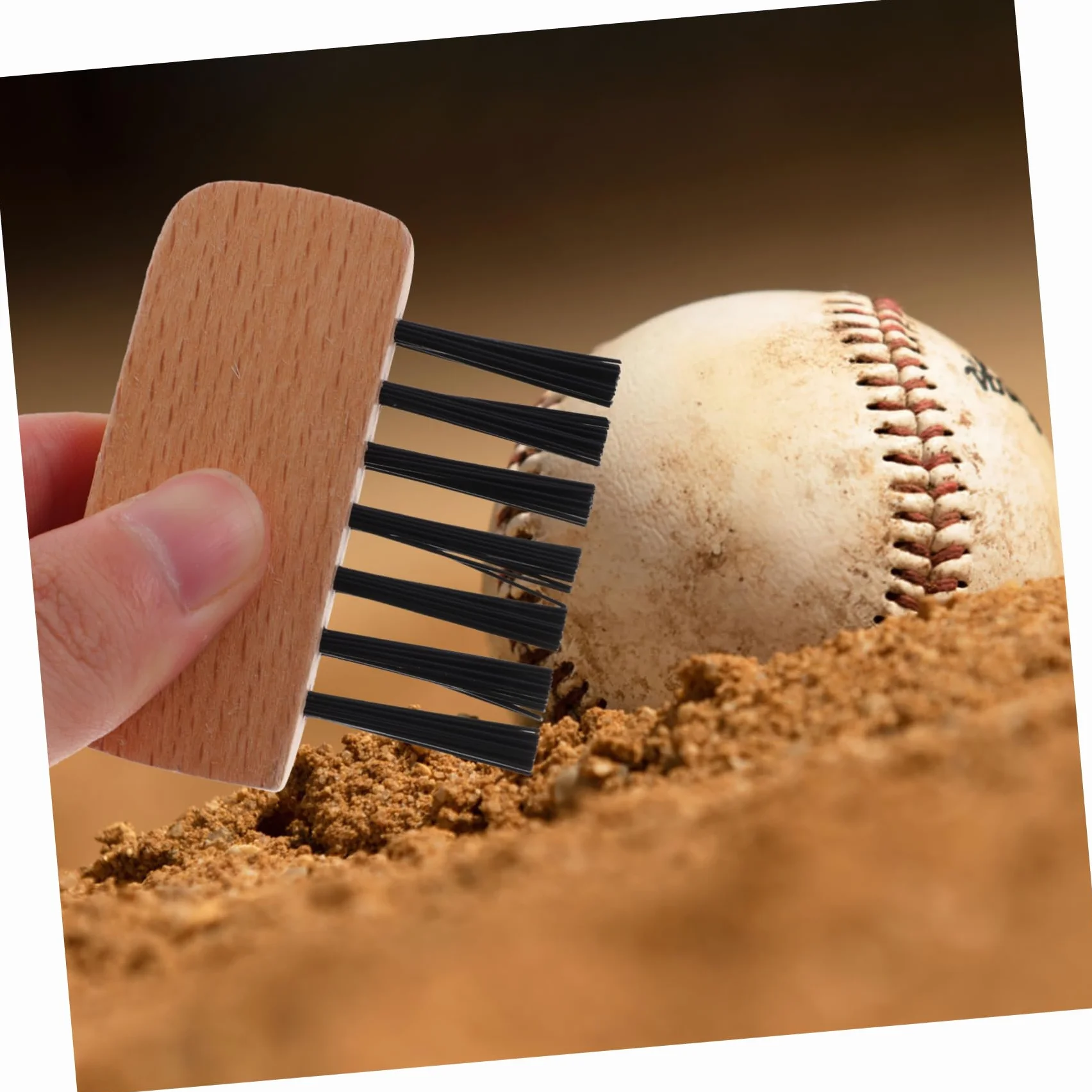 Cepillo Profesional de Sóftbol y Béisbol, Mango de Madera, 3 Piezas, Accesorio de Árbitro