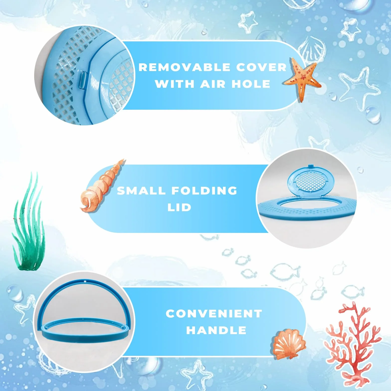 Dnoifne Acuario Pequeño Plegable, Tanque de Agua Portátil para Peces, Contenedor para Transporte, Pecera de Plástico, Ideal para Principiantes y Captura y Suelta