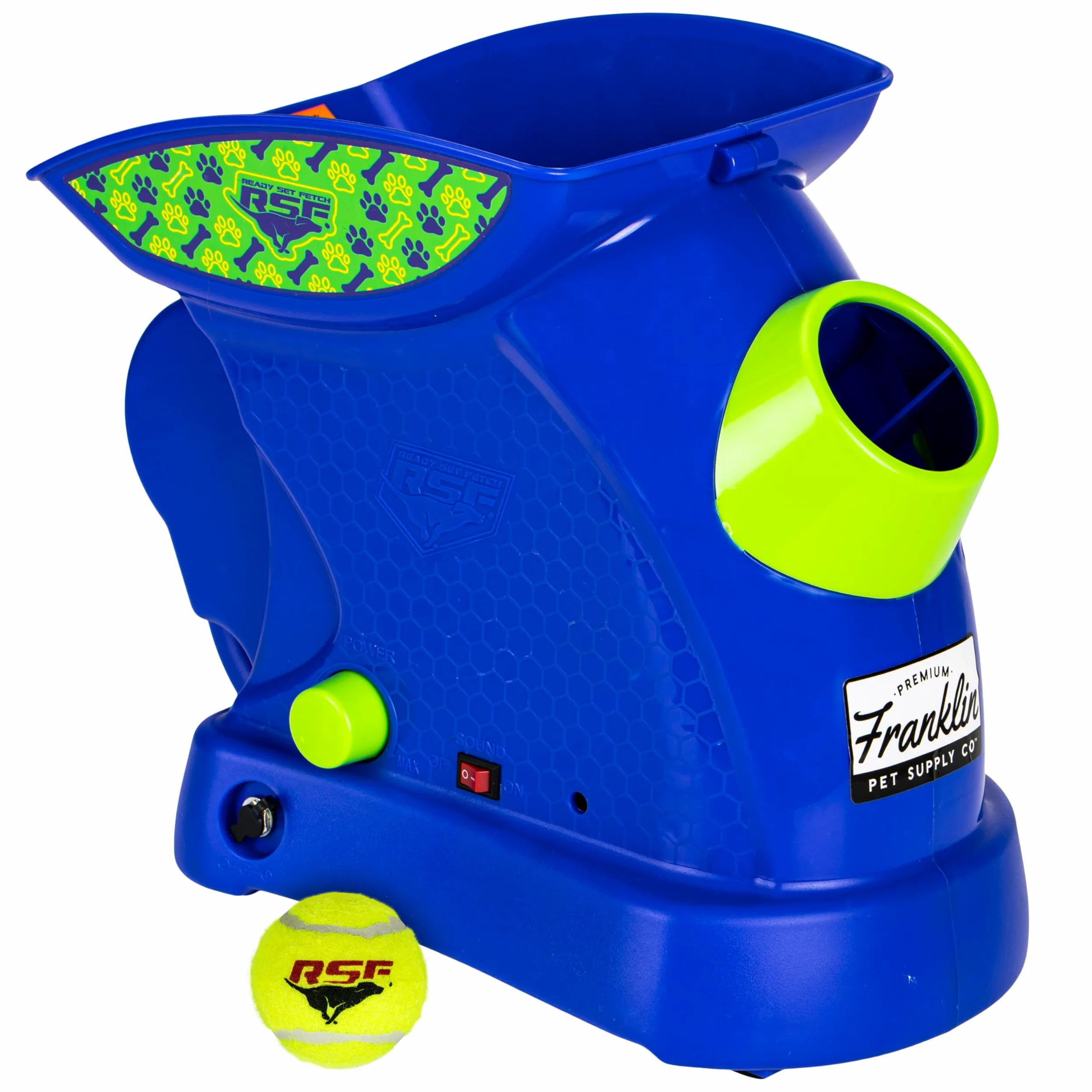 Franklin Sports Ready Set Fetch Mini Lanzador automático de Pelota de Tenis para Perros, Lanzamiento de hasta 40 pies, Juguete Interactivo