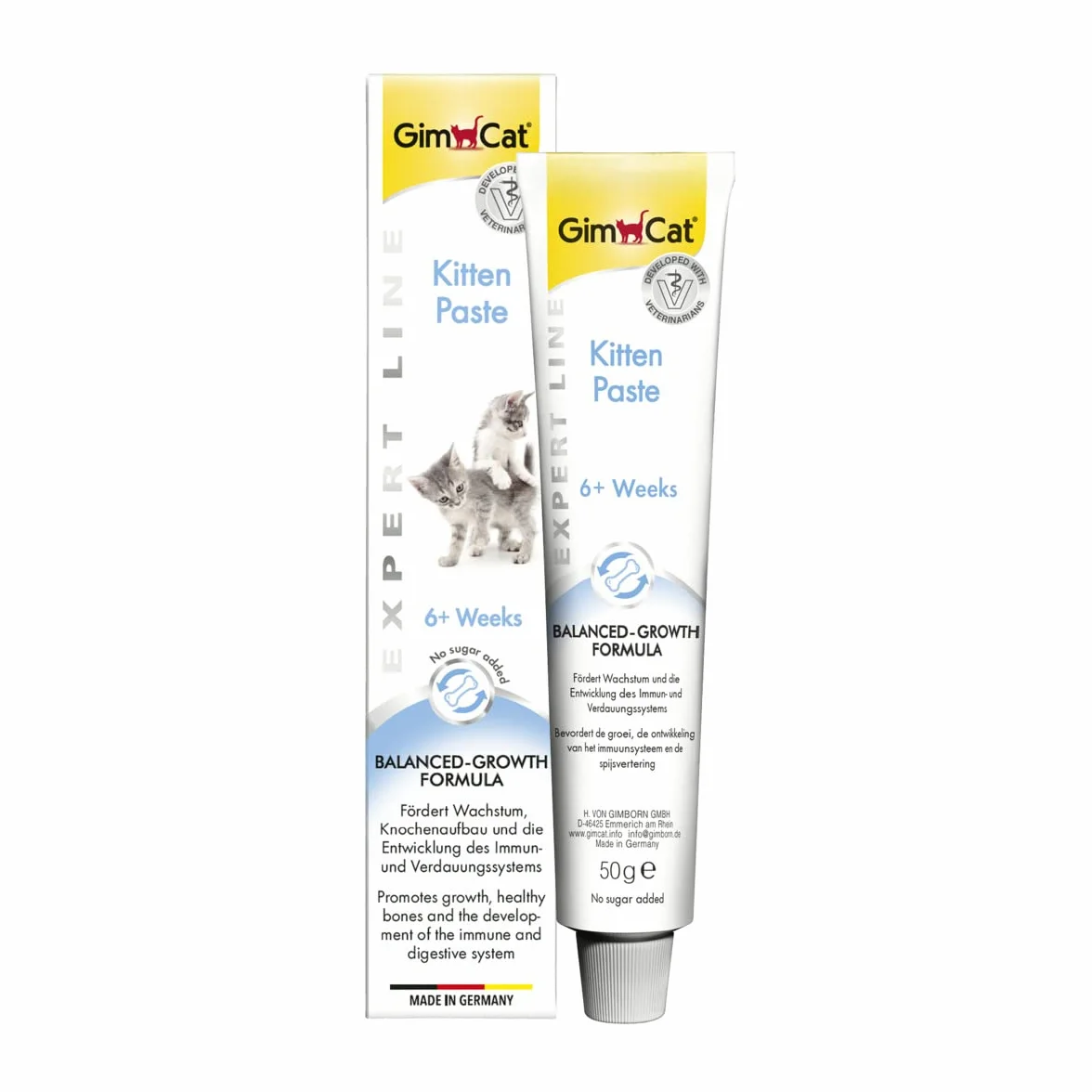 GimCat EXPERT LINE Kitten Pasta para el Crecimiento de Gatitos desde 6 Semanas, Sin Azúcar, 50 g