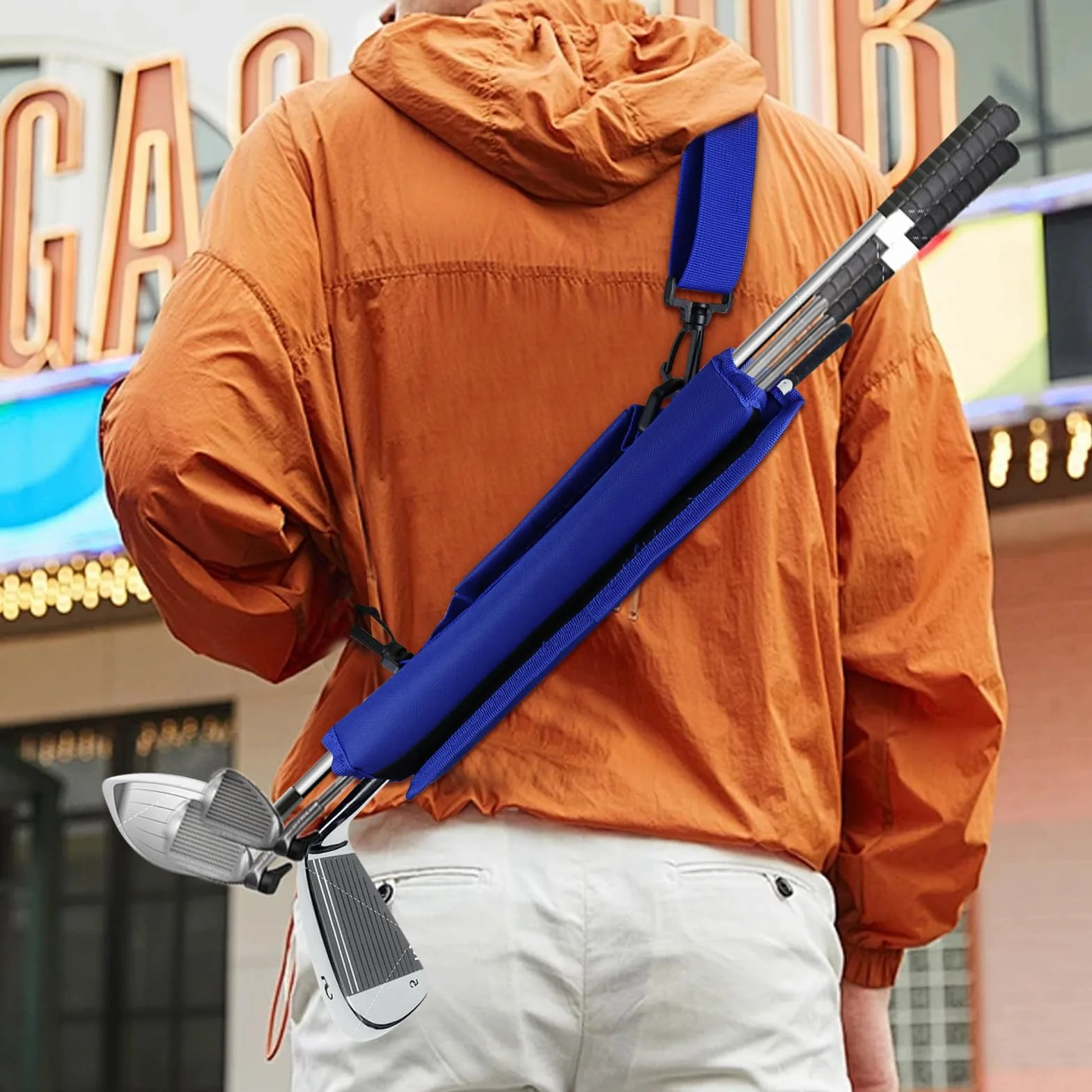 Bolsa de golf plegable para hombre y mujer con bolsillo y correa para 3-5 palos