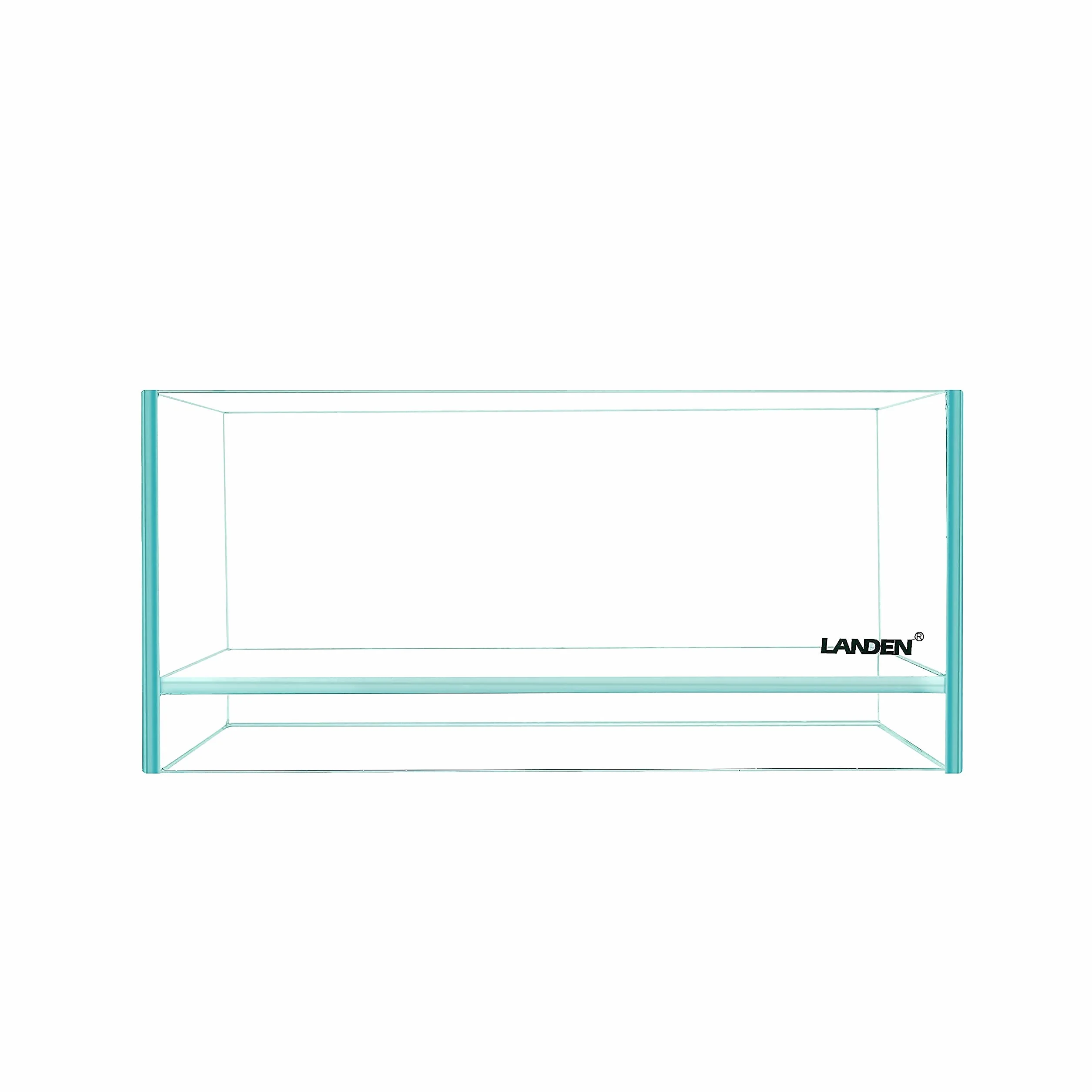 LANDEN Tanque de Aire de Vidrio para Acuario multiescena, Tanque Poco Profundo de Hierro sin Borde de 1.6 galones, 10.6 x 10.6 x 4.7 Pulgadas (27 x 27 x 12 cm), 5 mm de Grosor