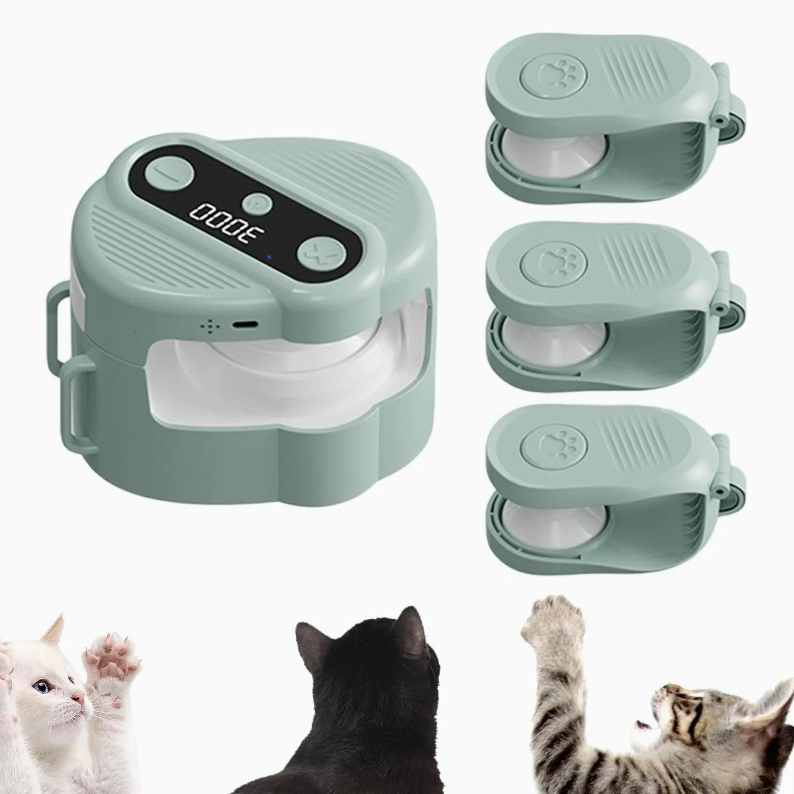 Juguete Interactivo para Gato Electrónico Portátil con Sonido Analógico Autojuego Automático Y Recargable USB Ajustable por Control Remoto Material PP, Verde