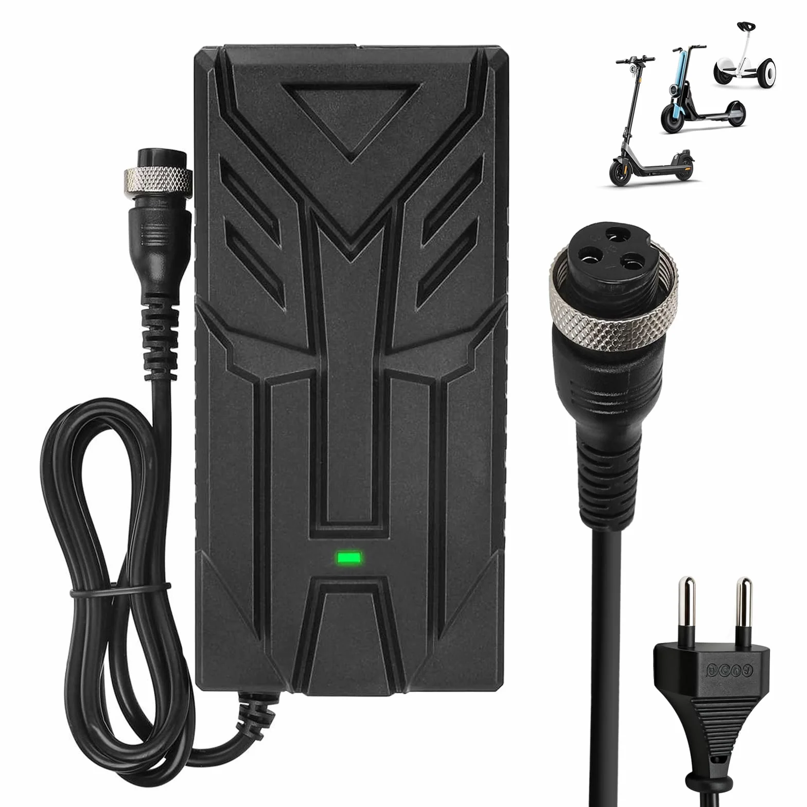 Cargador Patinete Eléctrico 54,6V 2A para Hitway H5/H5 Pro, UrbanGlide E-Cross Pro, 48V Litio para Kugoo M4/M4 Pro, Smartgyro Speedway