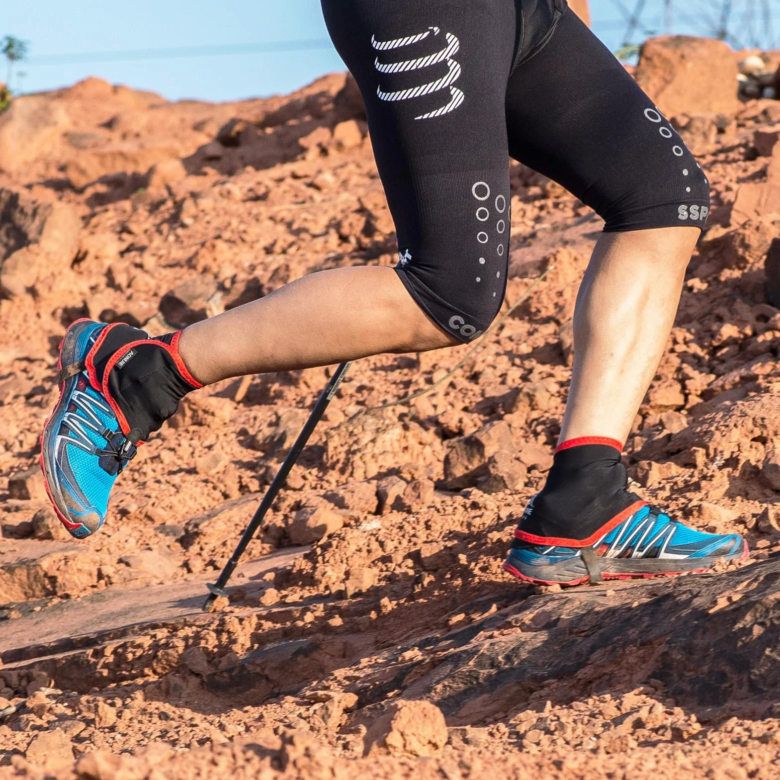 Azarxis Polainas de Senderismo Impermeables Trail Gaiters Fundas Protección de Piernas Azul S/M
